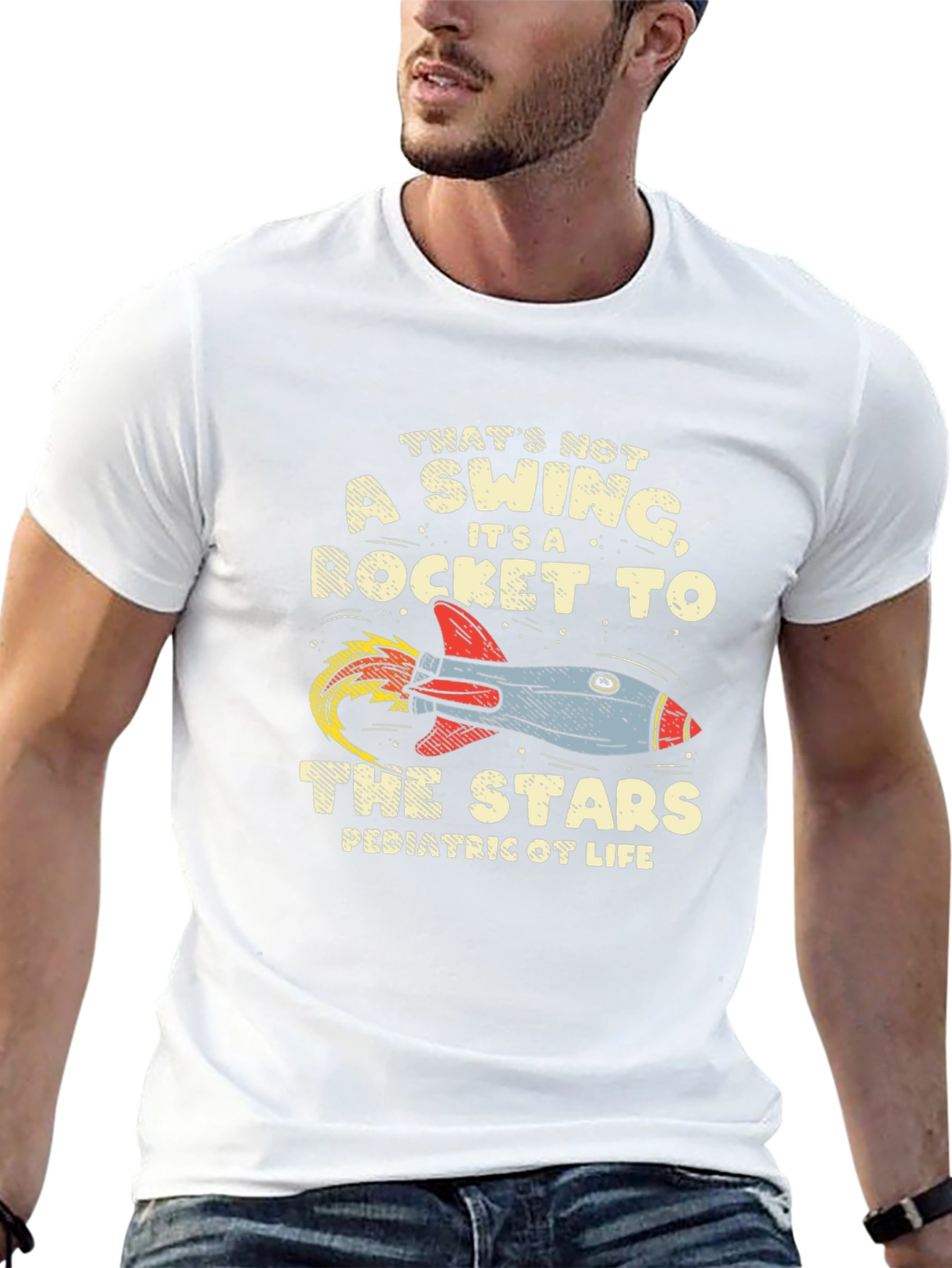 Black Rocket to the Stars Pediatric OT Life T-Shirt view 13