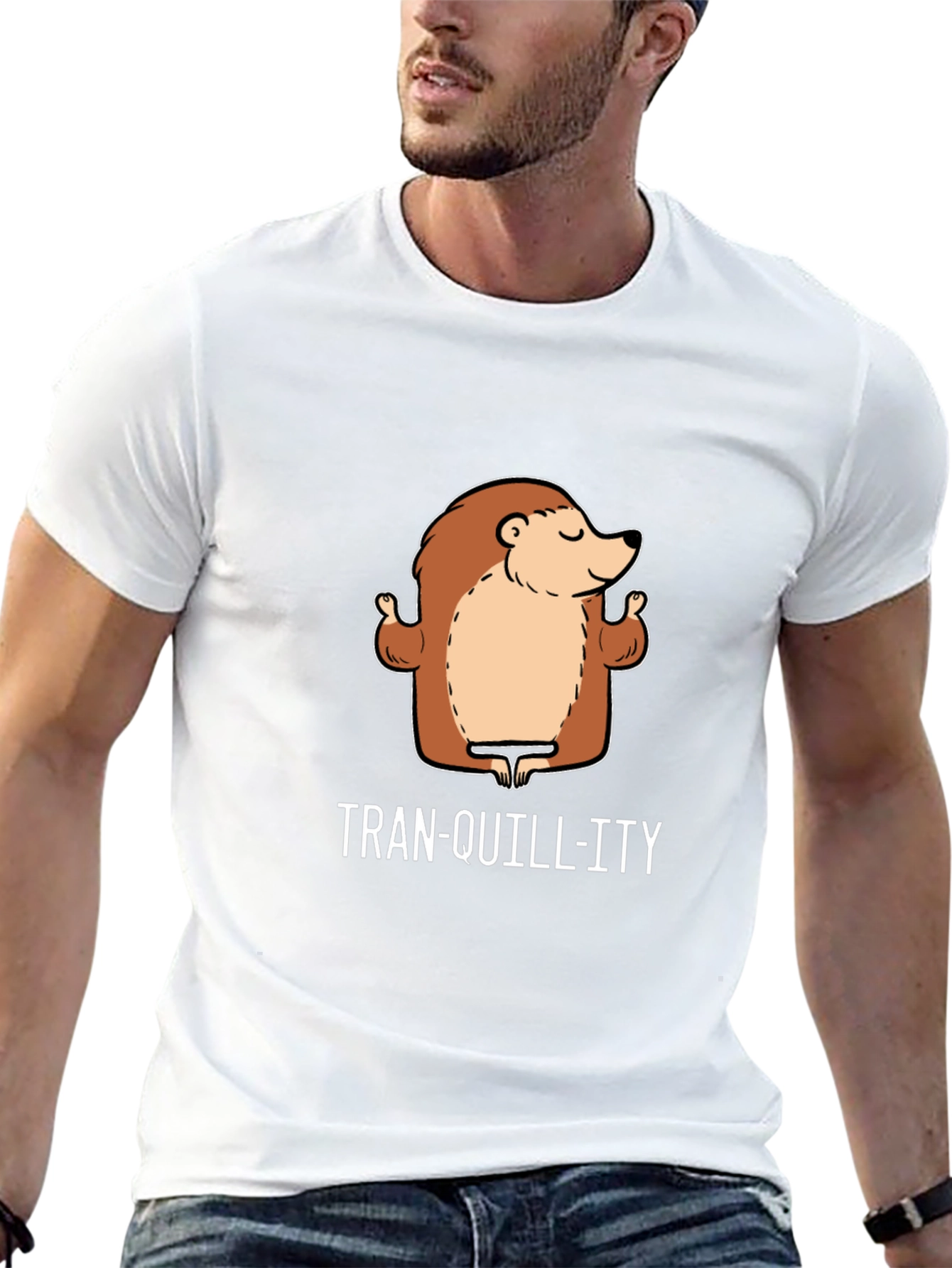 Black Tranquillity Hedgehog Black T-Shirt - Relax and Unwind view 13