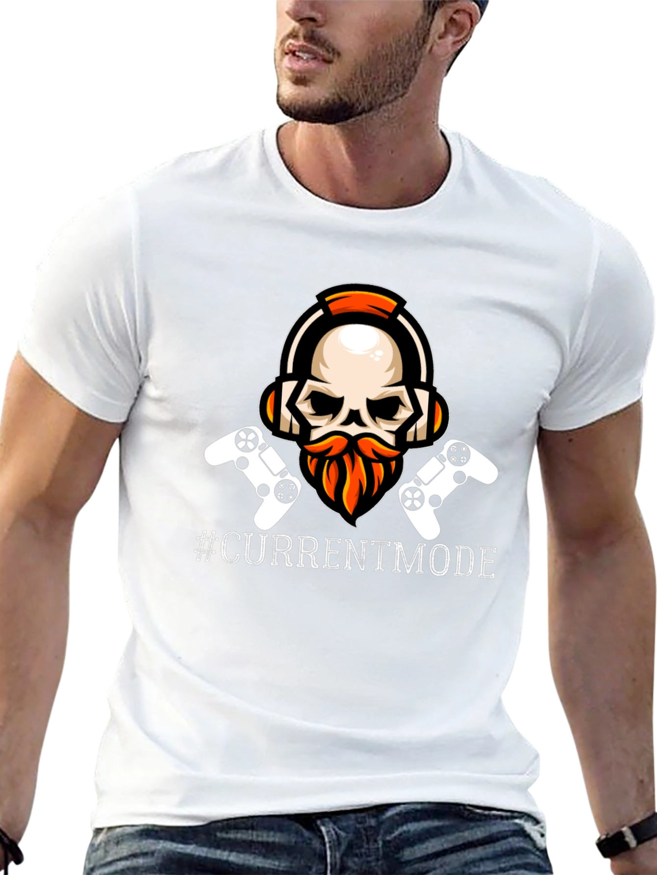 Black Gamer Skull T-Shirt - Current Mode Activated view 13