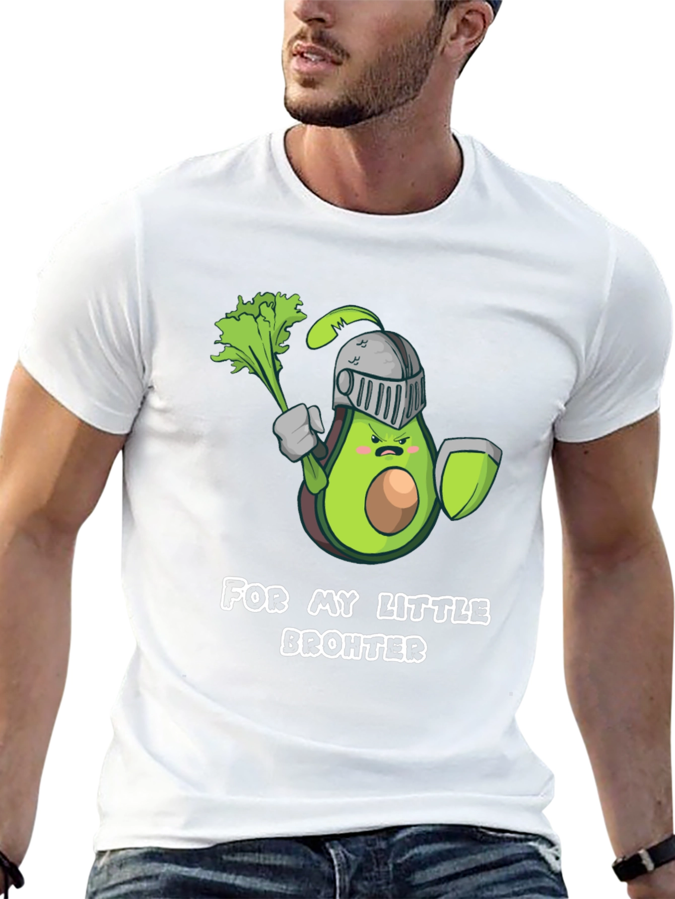 Black Avocado Knight T-Shirt - For My Little Brohter view 13
