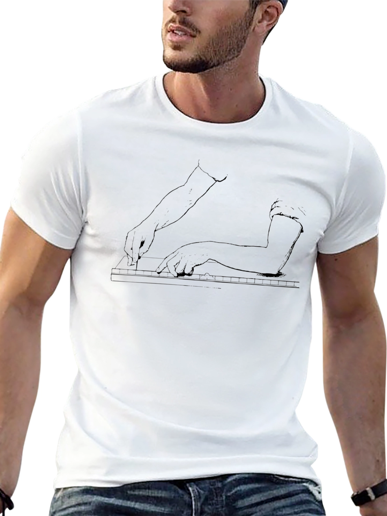 Black Piano Player Tee - Stylish Graphic T-Shirt view 13