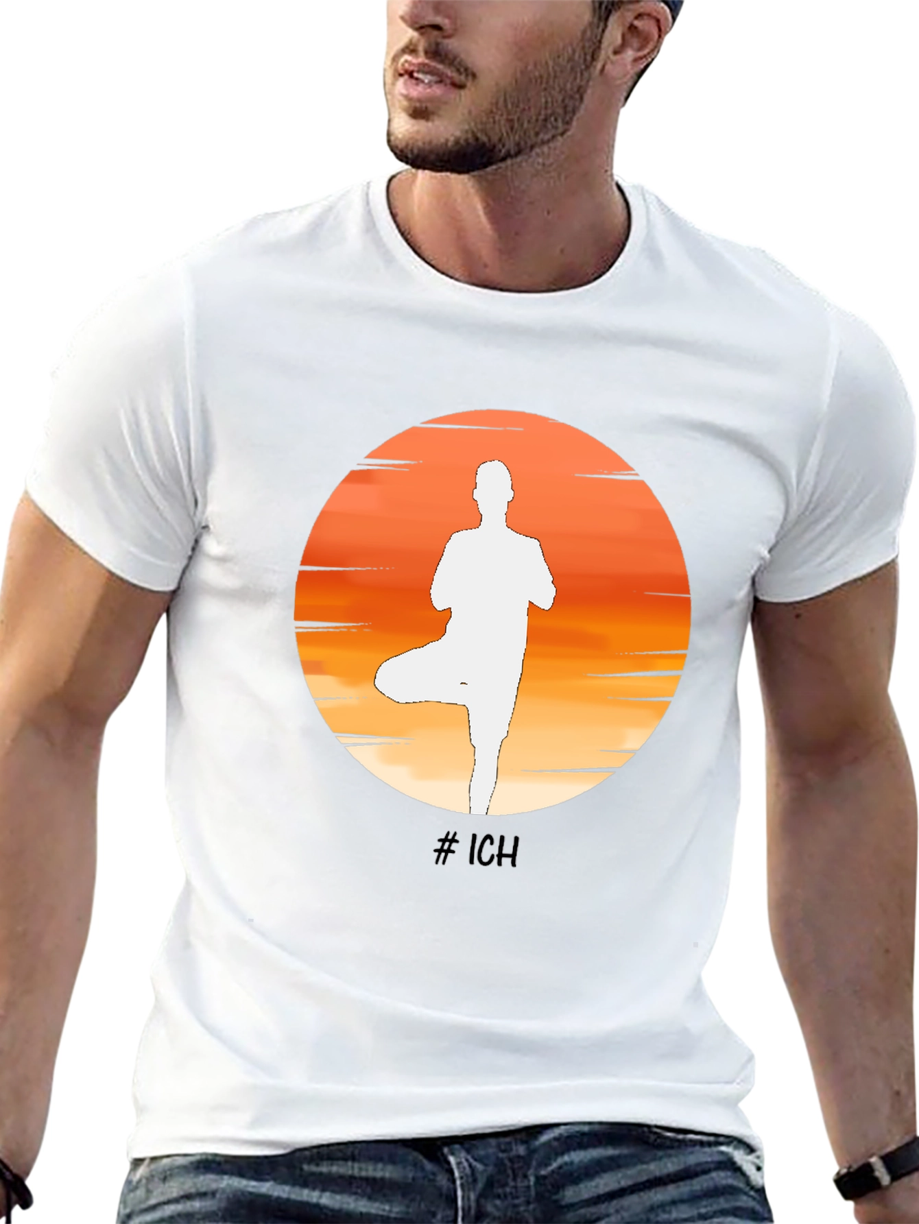 Black Yoga Pose Silhouette T-Shirt - Stylish Graphic Tee view 13