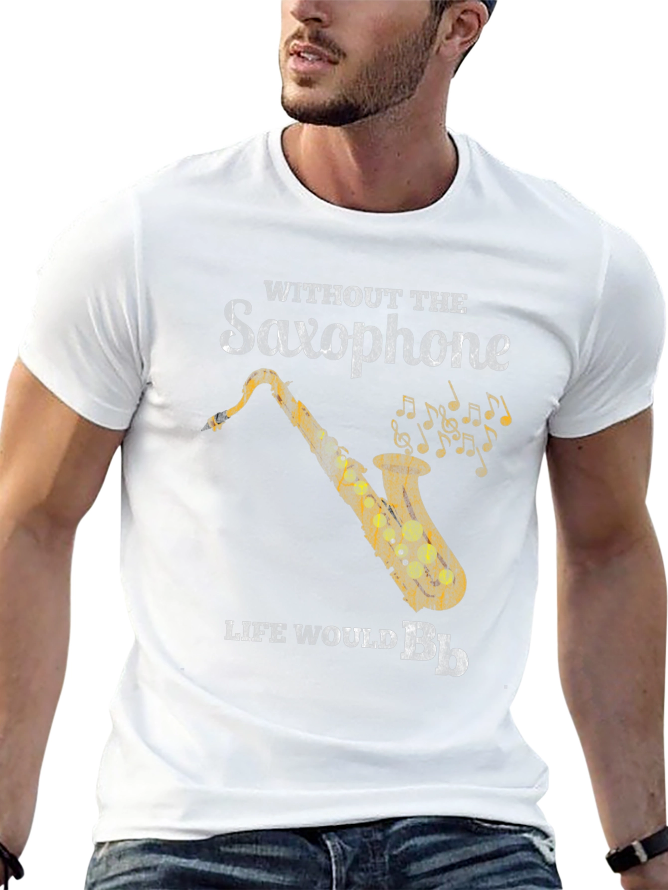 Black Saxophone Life Black T-Shirt view 13