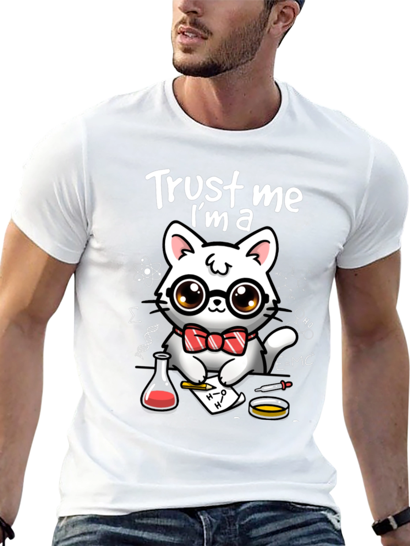 Black Trust Me, I'm a Scientist Cat Graphic T-Shirt view 13