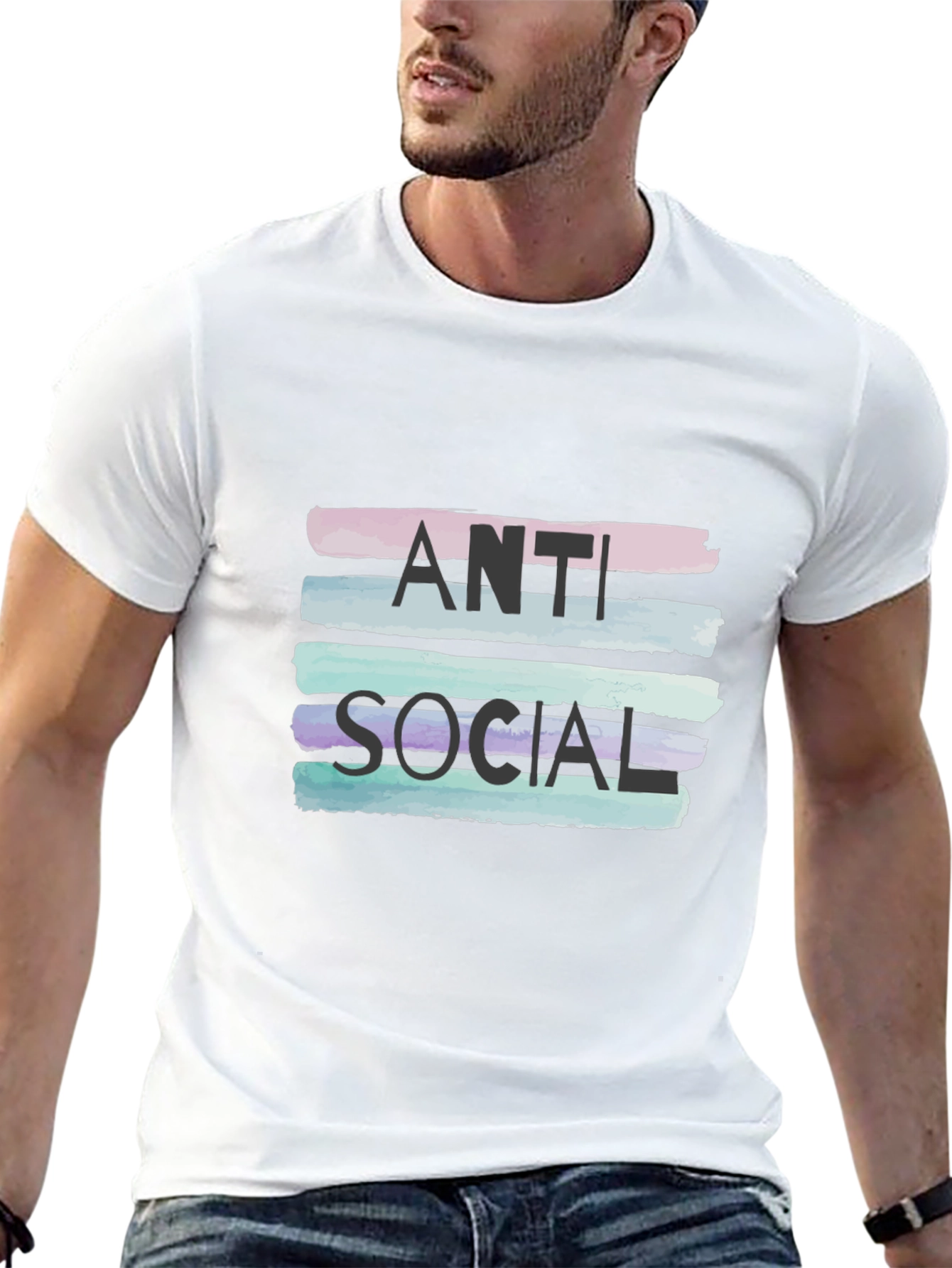 Black Anti Social Graphic Tee - Stylish Statement Shirt view 13