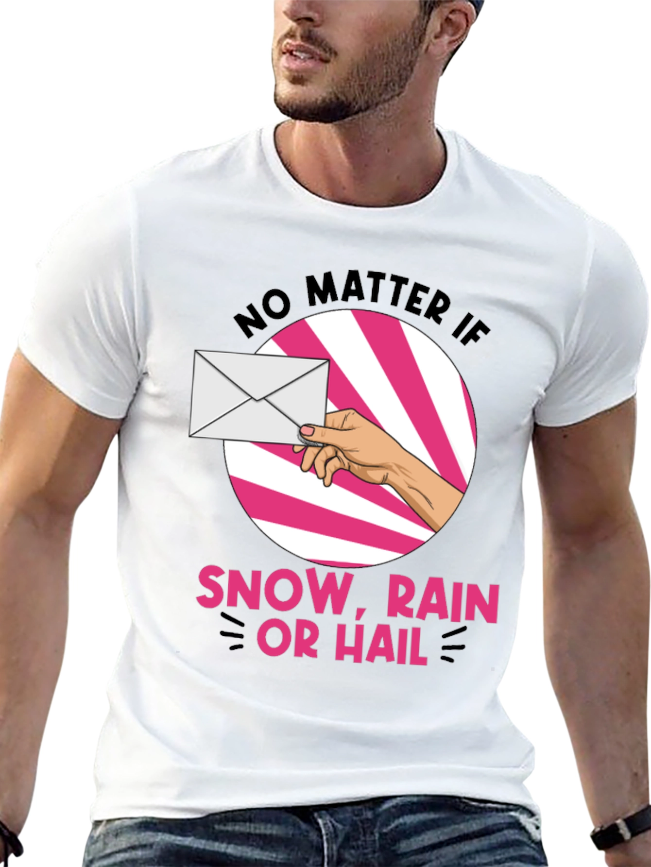 Black Mail Carrier T-Shirt: Snow, Rain or Hail view 13