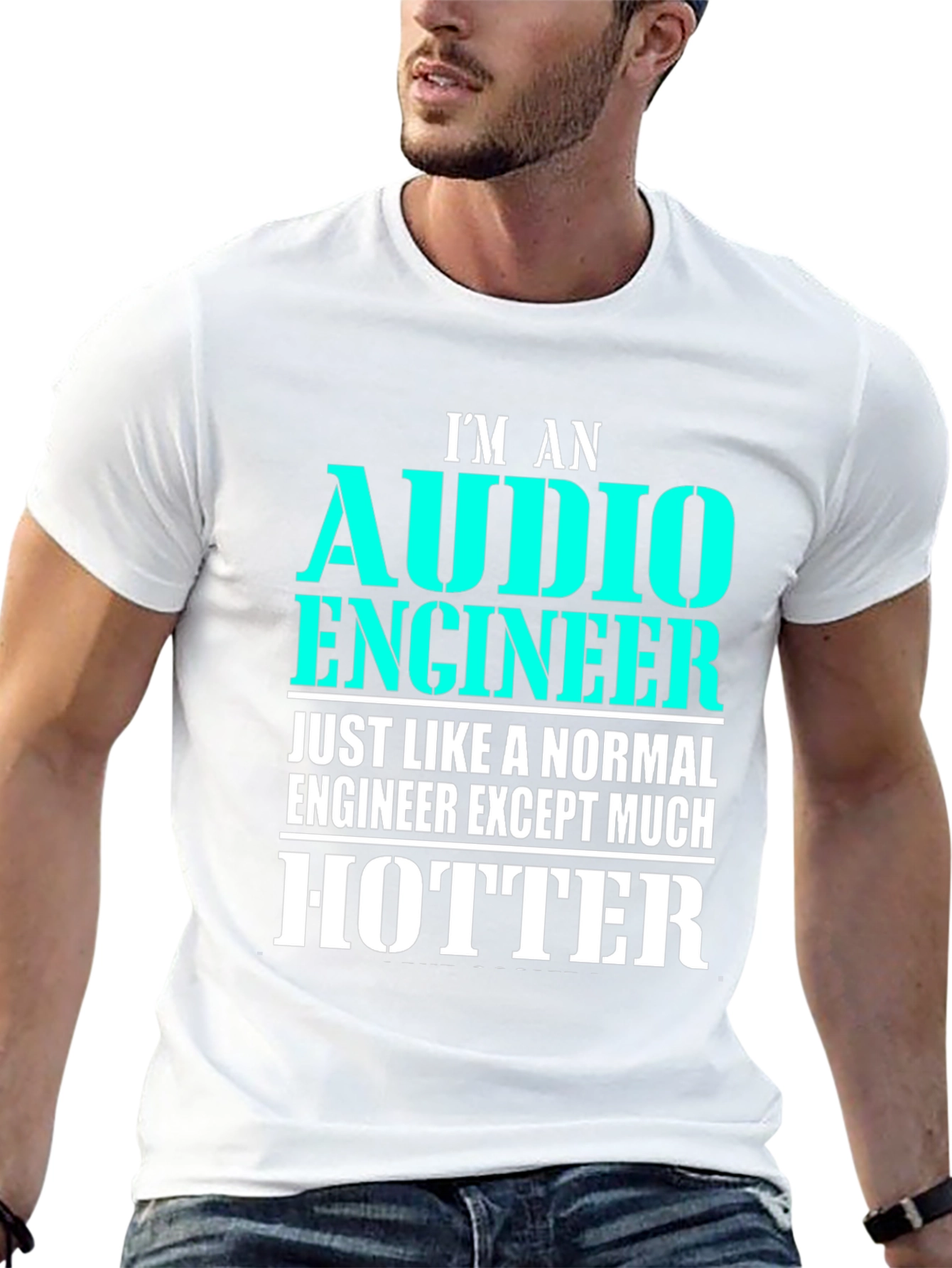 Black Audio Engineer Hotter Black T-Shirt Funny Gift view 13