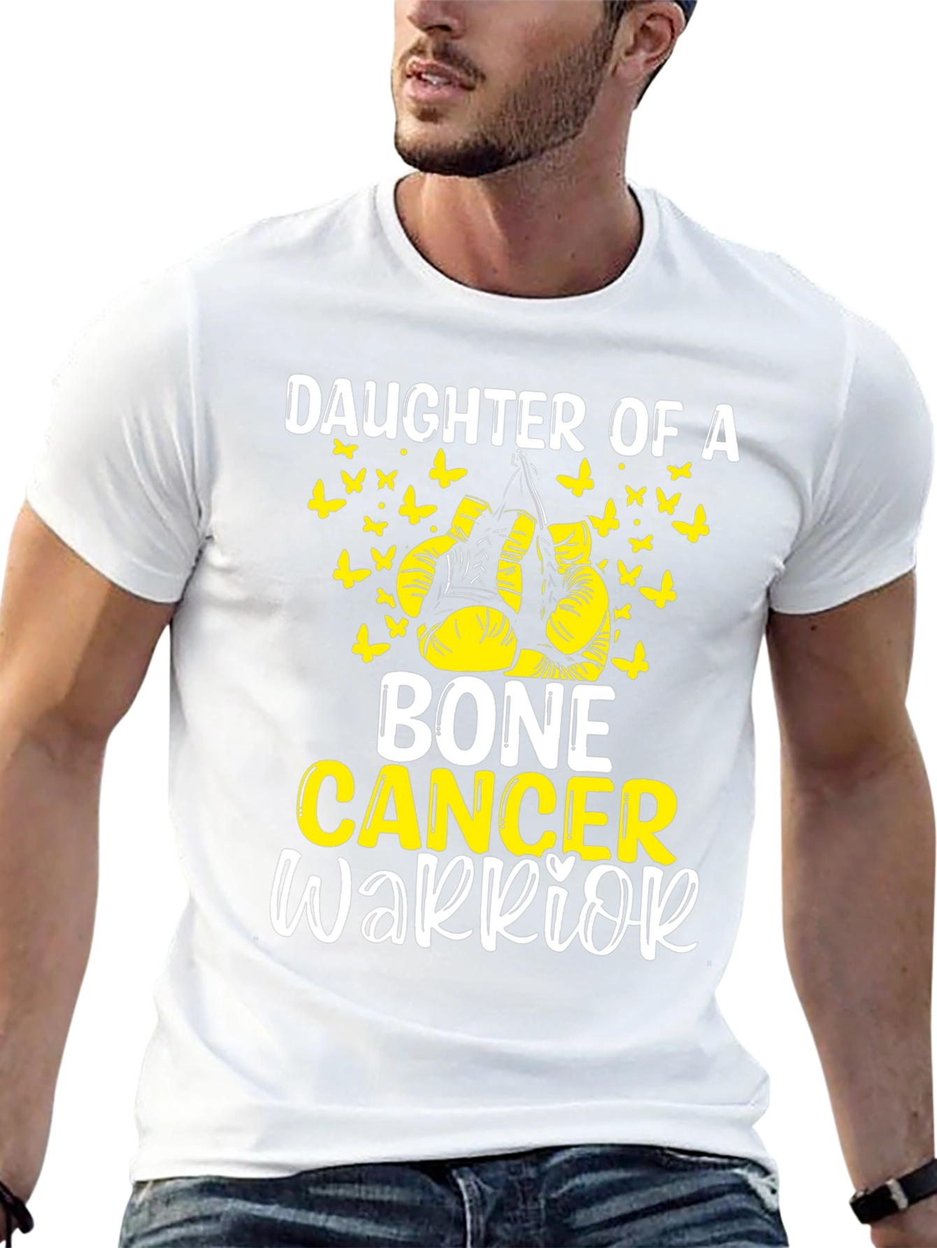 Black Bone Cancer Warrior Daughter T-Shirt view 13