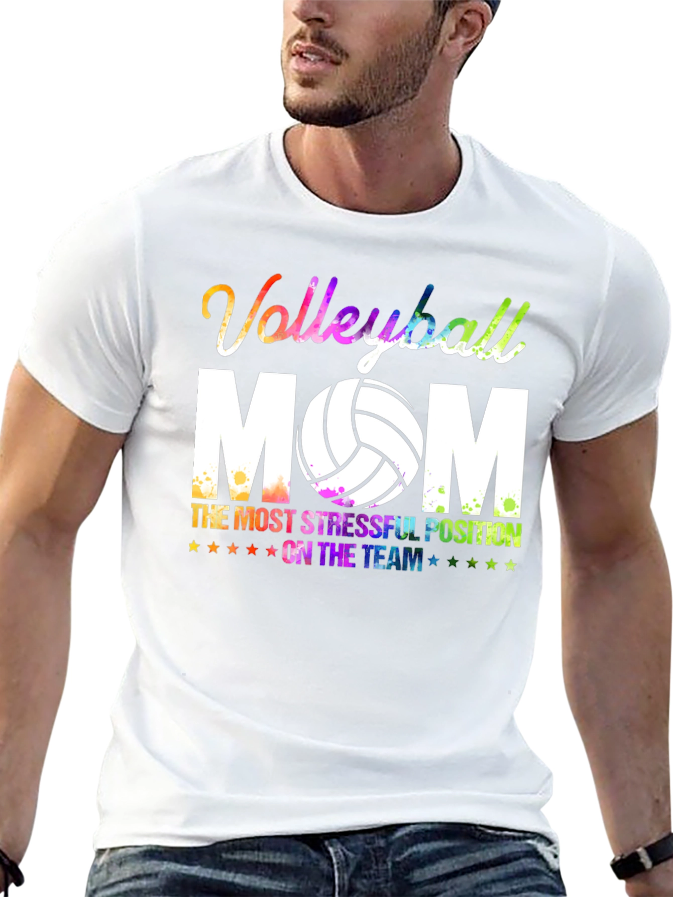 Black Volleyball Mom Graphic T-Shirt view 13