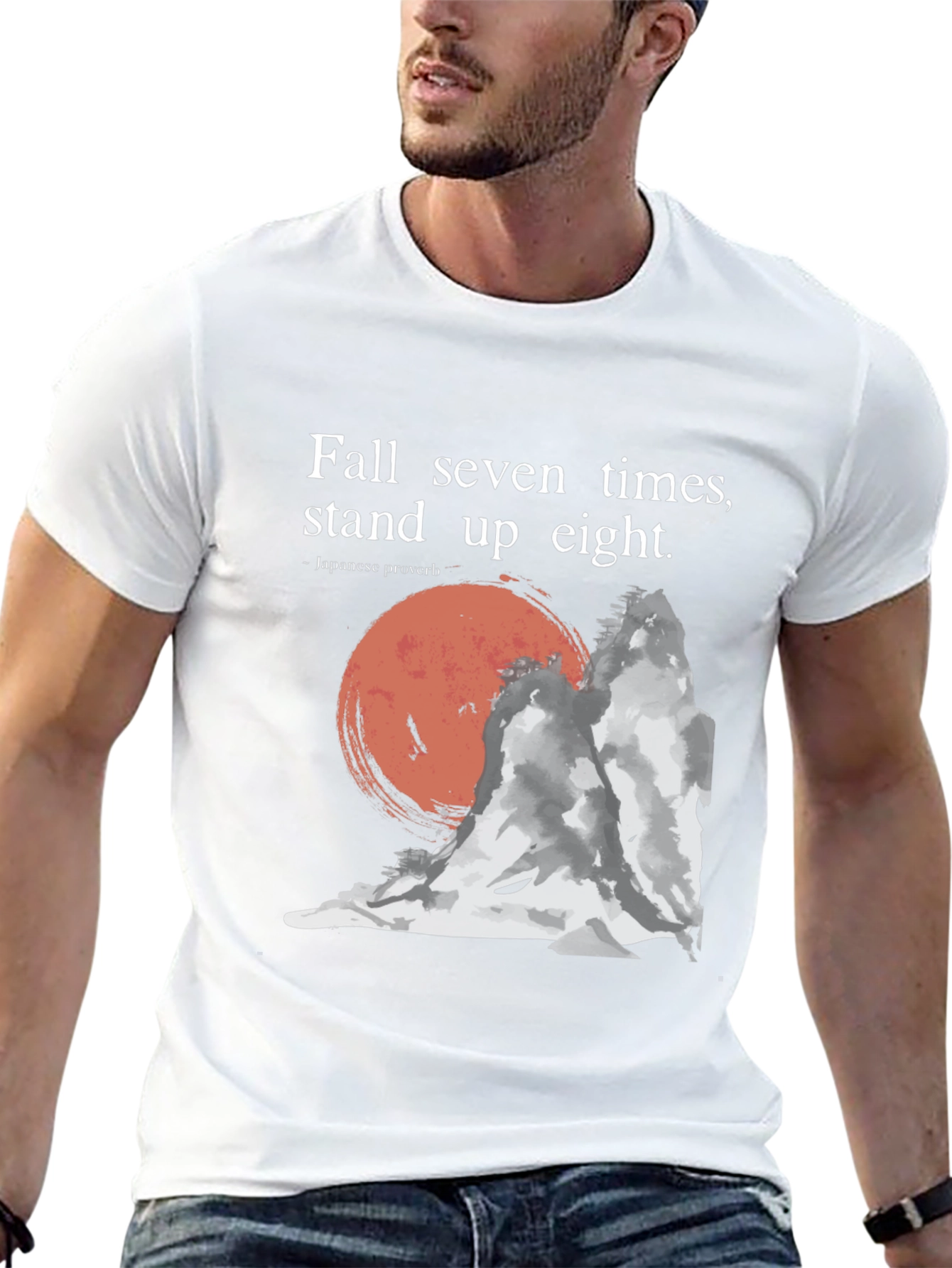 Black Resilience T-Shirt: Fall Seven, Stand Eight - Japanese Proverb view 13