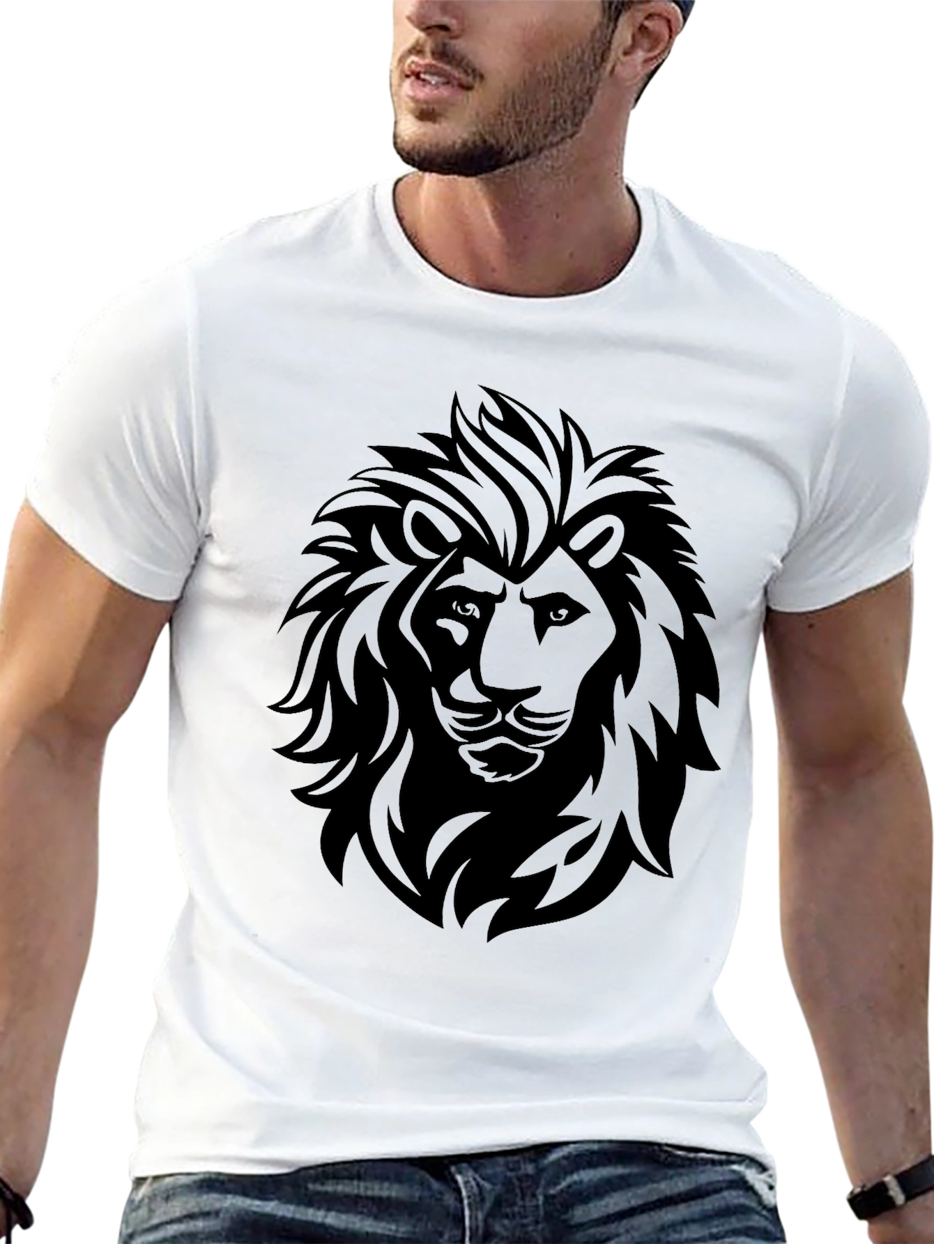 Black Lion Graphic Black T-Shirt - Bold Style view 13