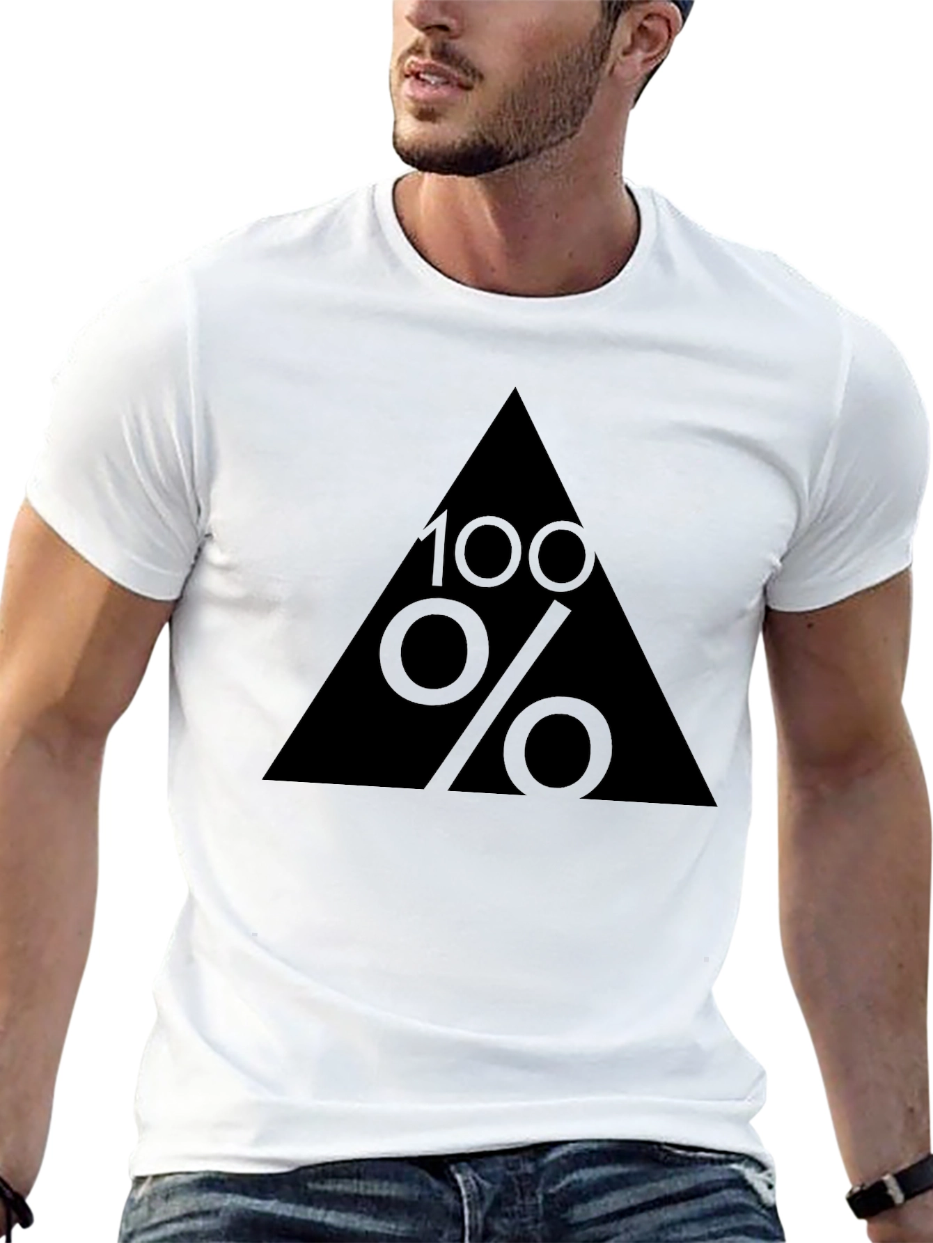 Black 100% Graphic Tee - Black Cotton Blend Comfort Fit view 13