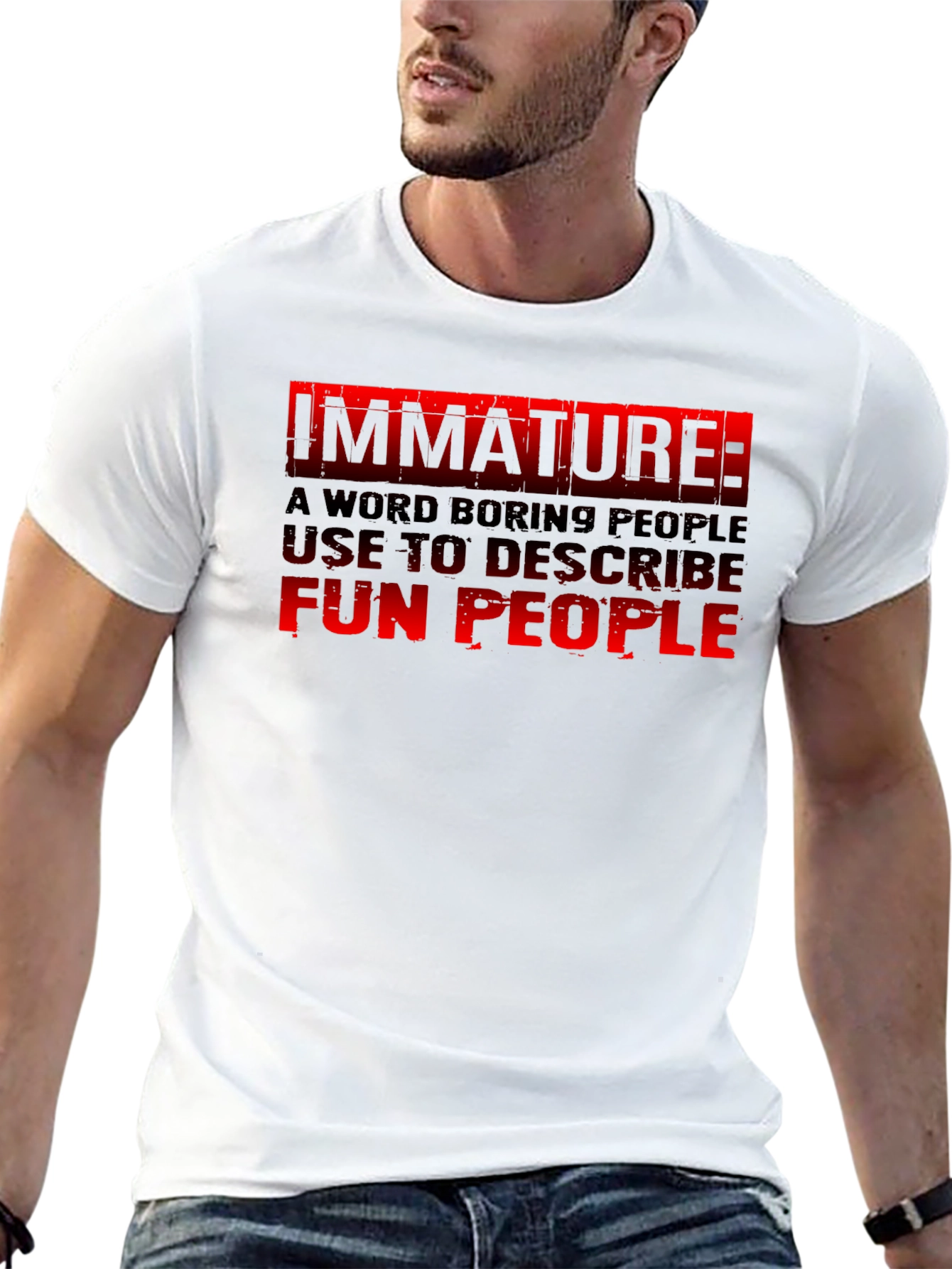 Black Immature: Fun People Graphic Tee - Black Cotton view 13