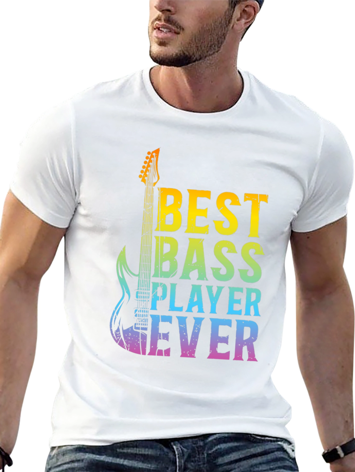 Black Best Bass Player Ever Graphic T-Shirt view 13