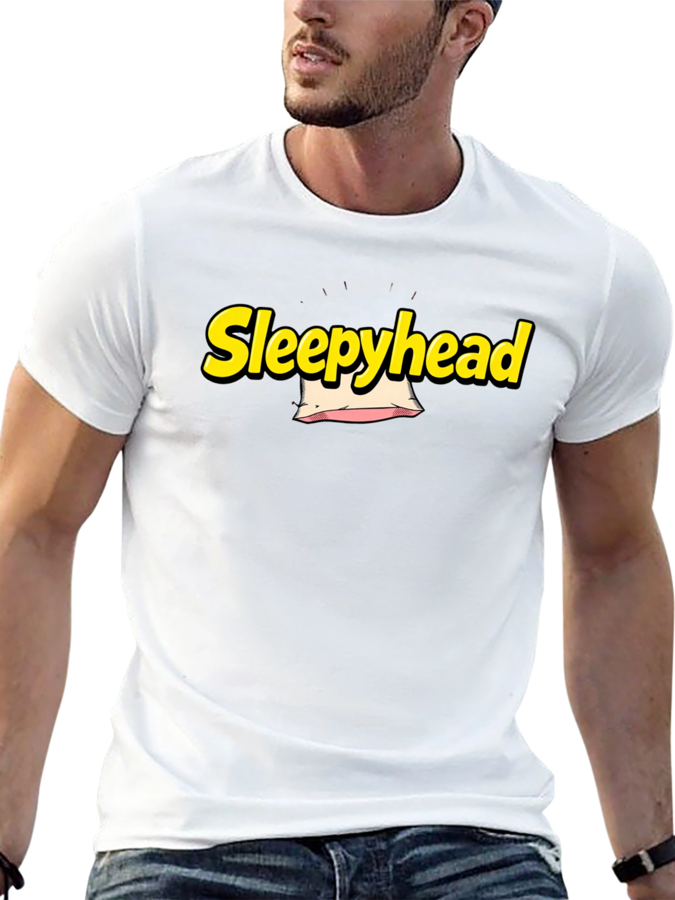 Black Sleepyhead Black T-Shirt - Funny Graphic Tee view 13