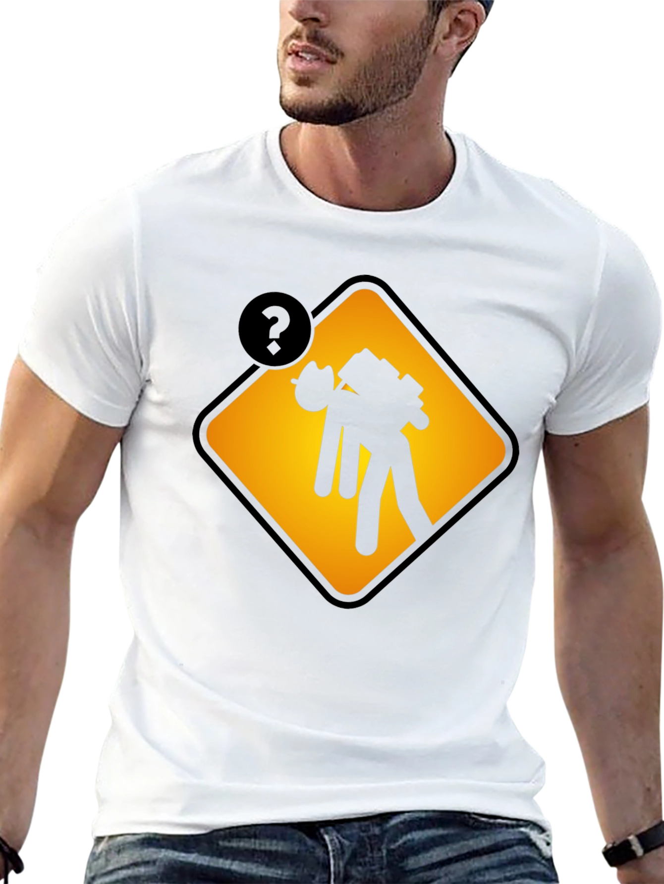 Black Caution Overburdened Graphic Tee - Black Cotton Blend view 13