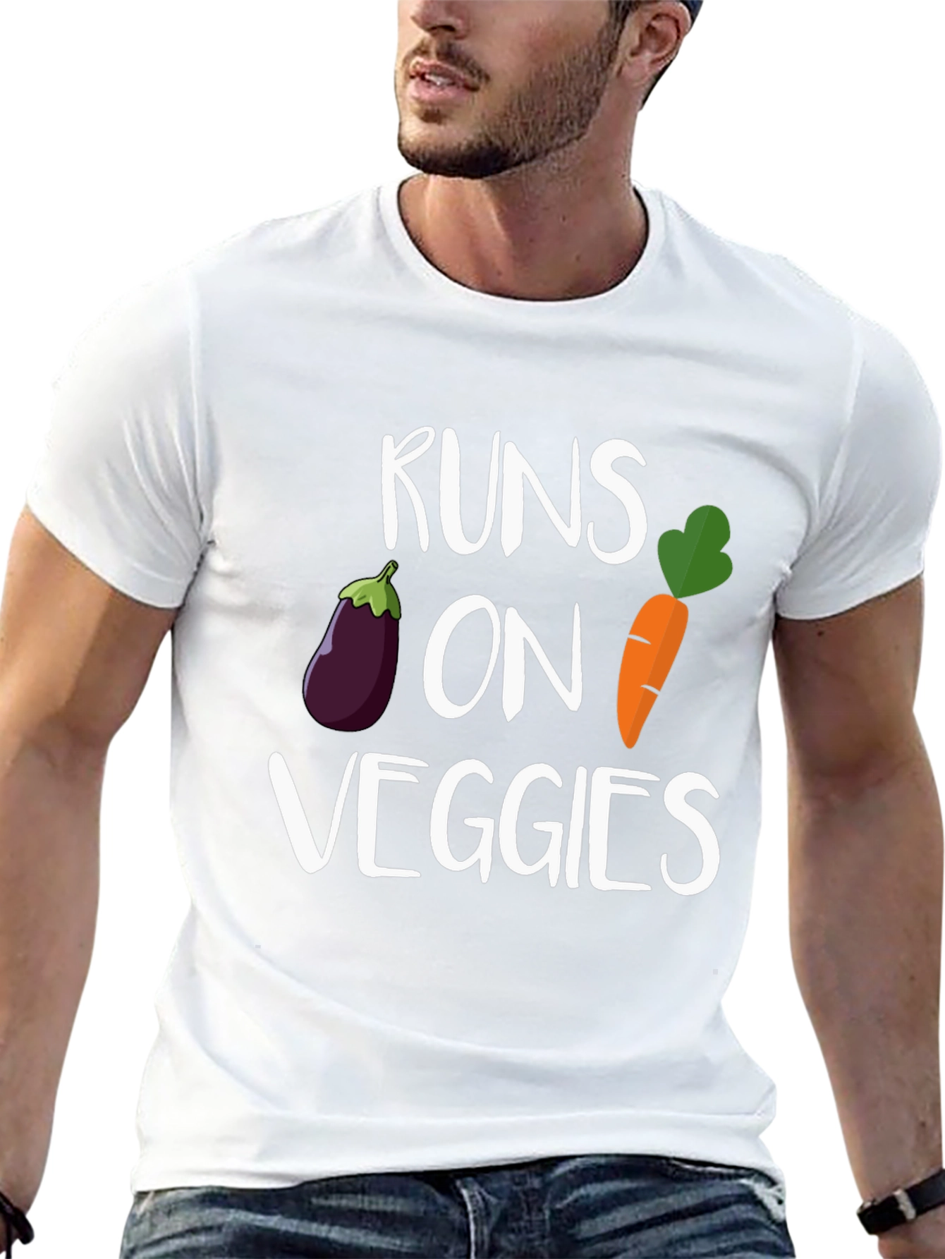 Runs On Veggies Graphic Tee - Black, Vegan T-Shirt - 13