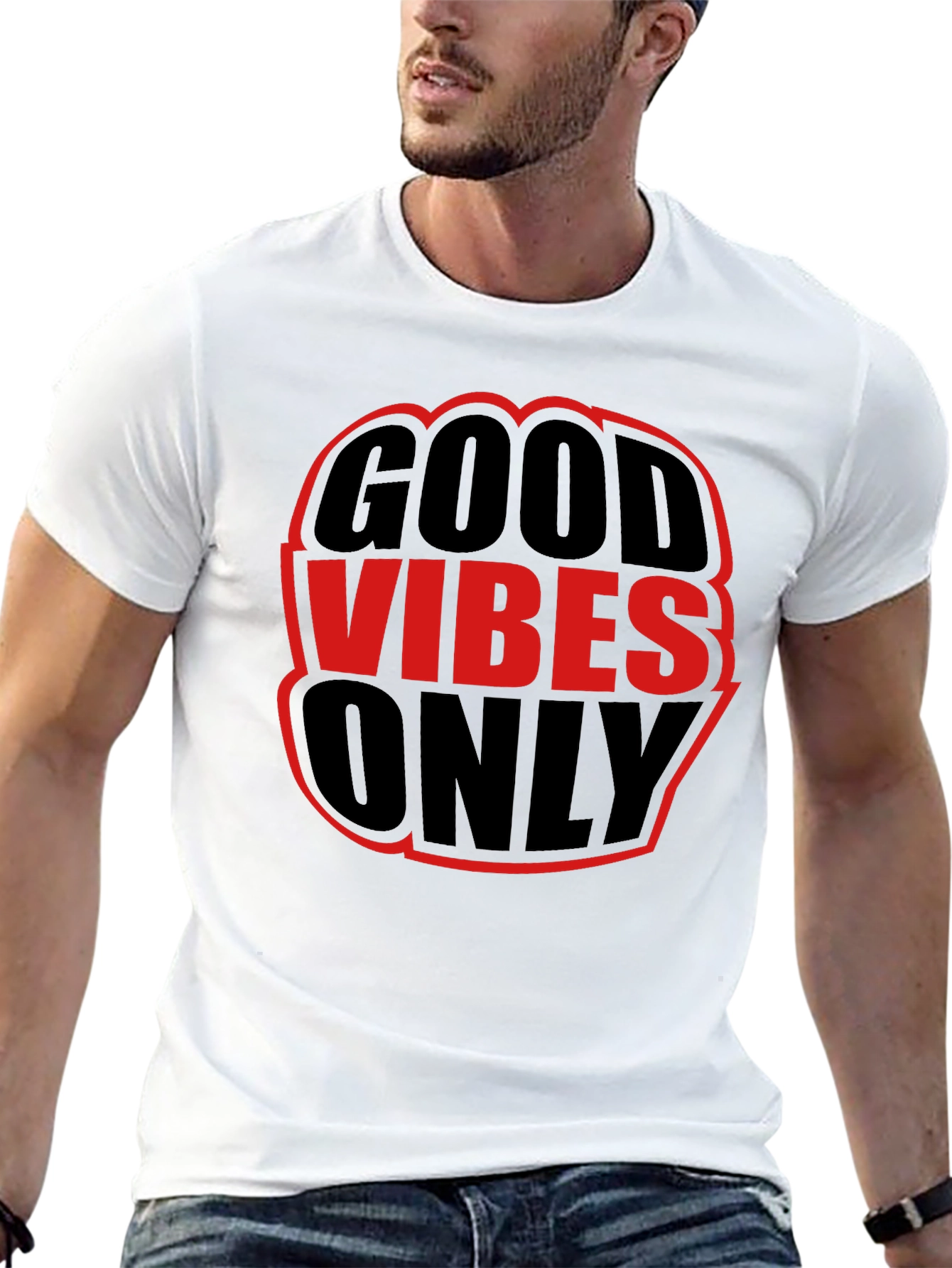 Black Good Vibes Only Graphic Tee - Black view 13