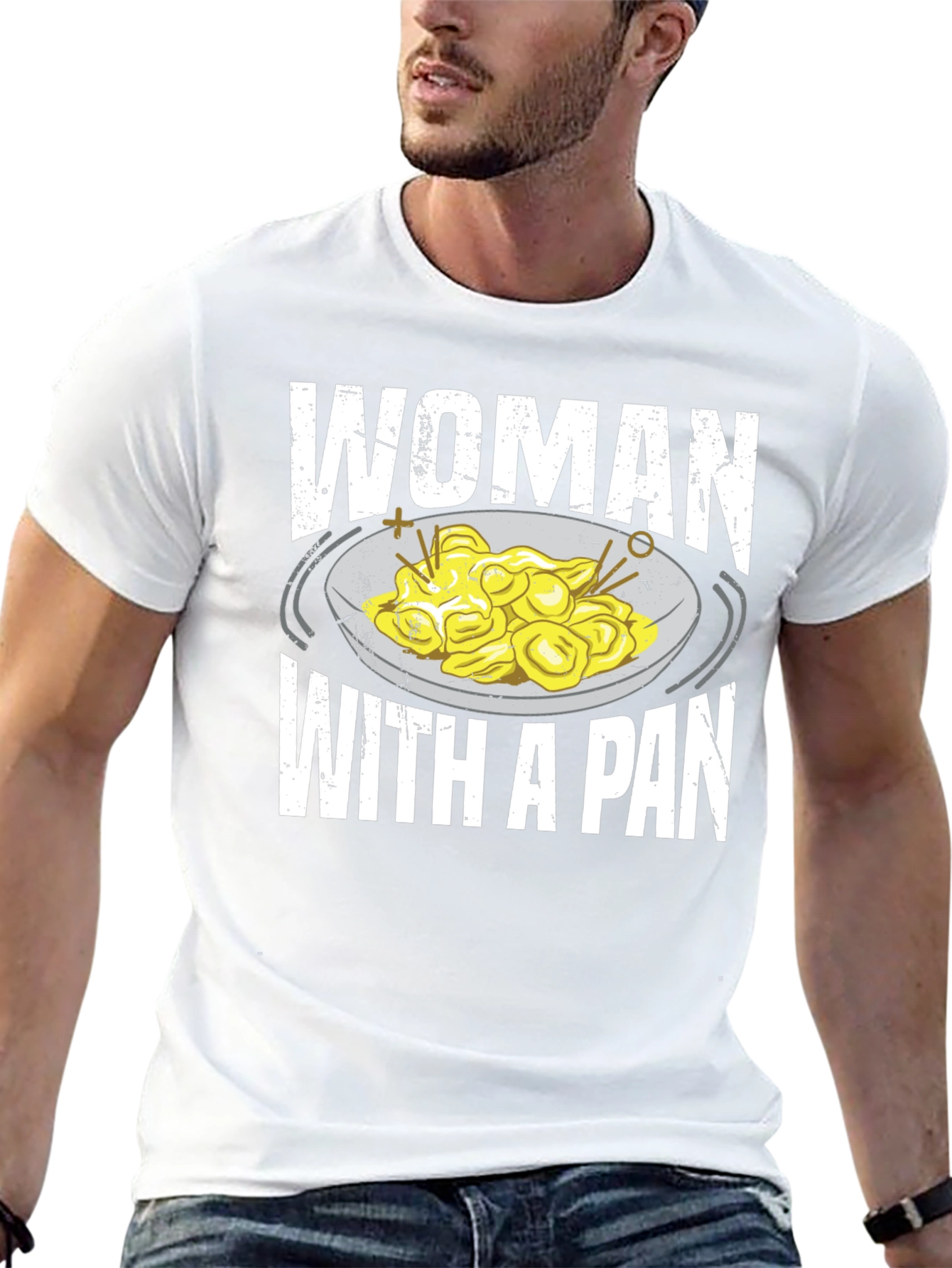 Black Woman With A Pan T-Shirt Funny Pasta Foodie Tee view 13