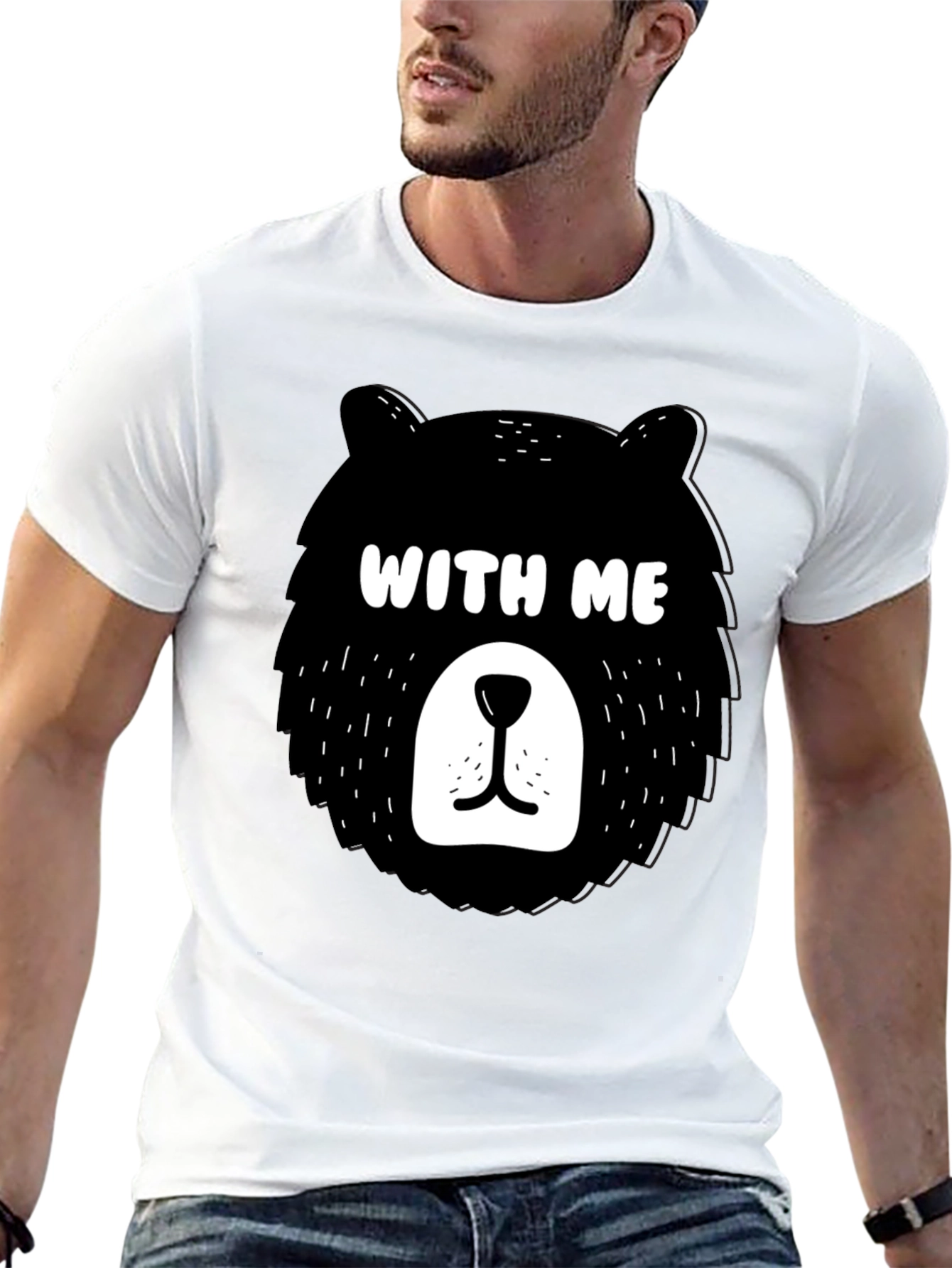 Black Bear With Me Graphic Tee - Fun & Stylish! view 13