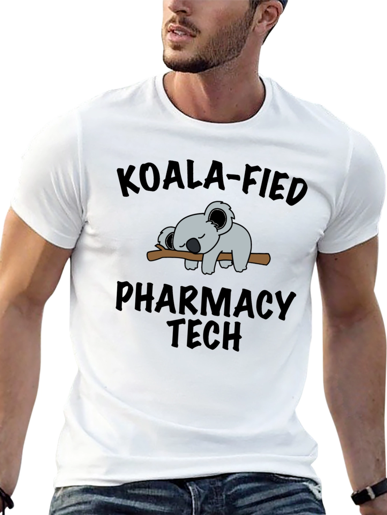 Black Koala-Fied Pharmacy Tech Graphic Tee view 13