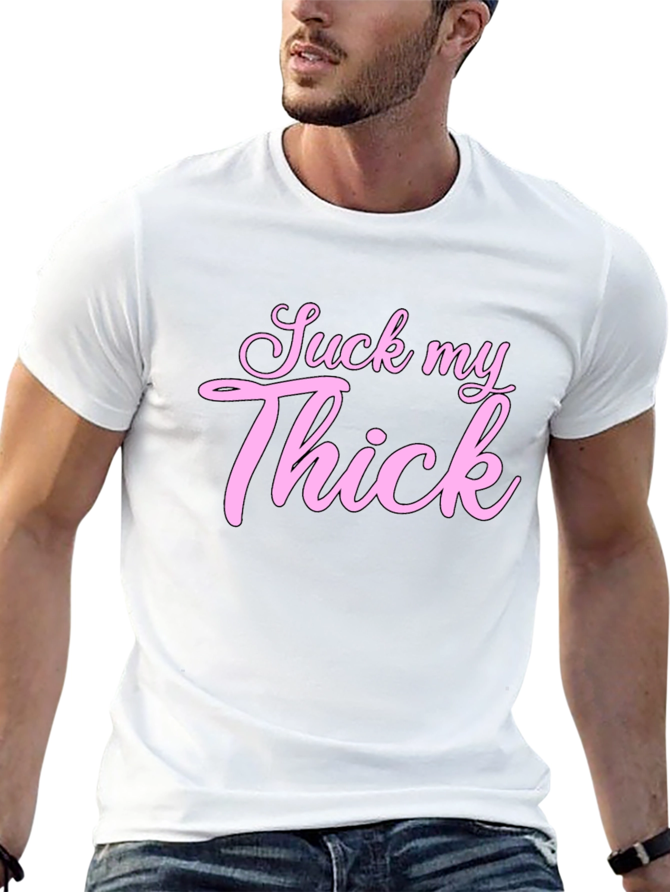 Black Suck My Thick Graphic Tee - Black view 13