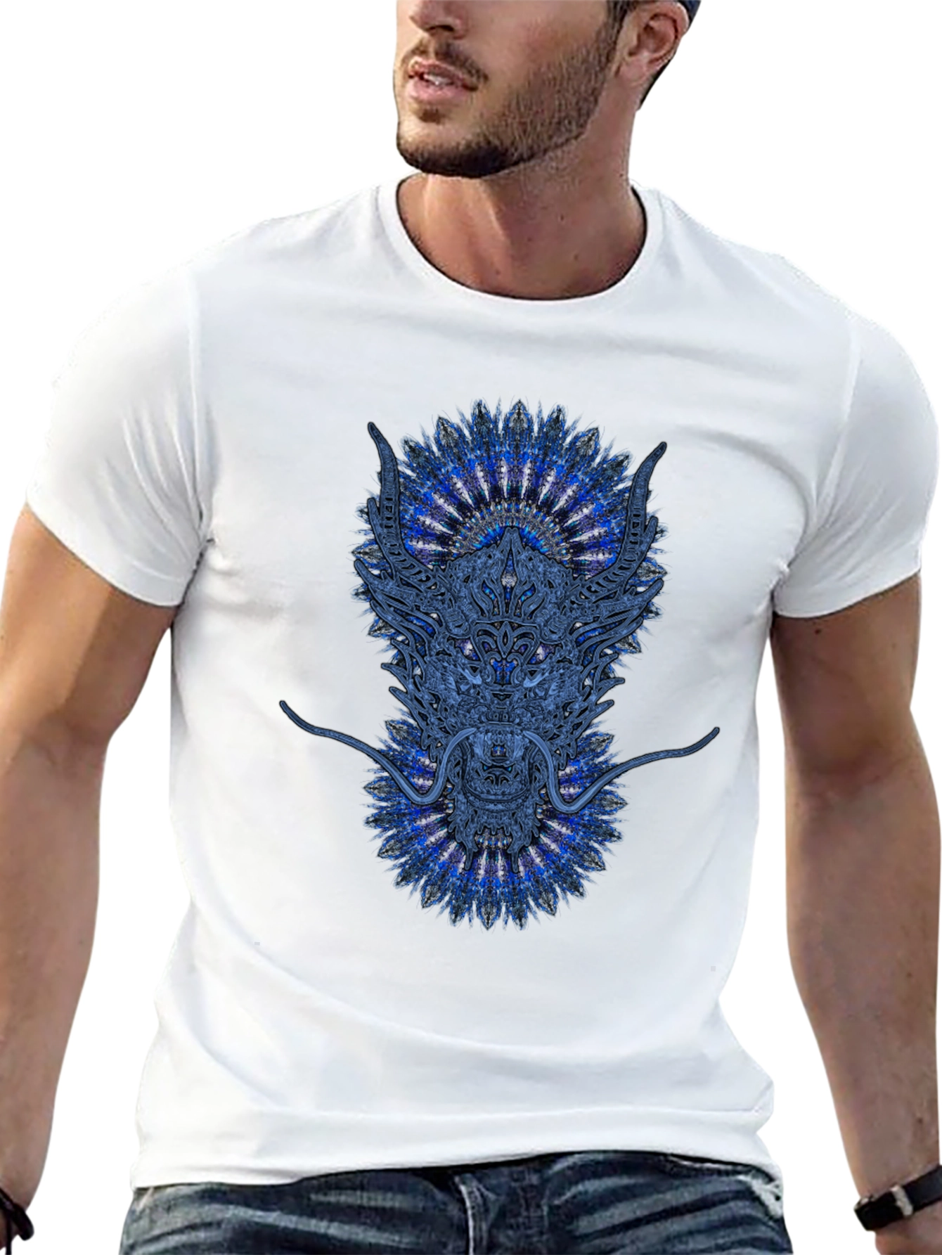 Black Dragon Mandala Graphic Tee - Black view 13