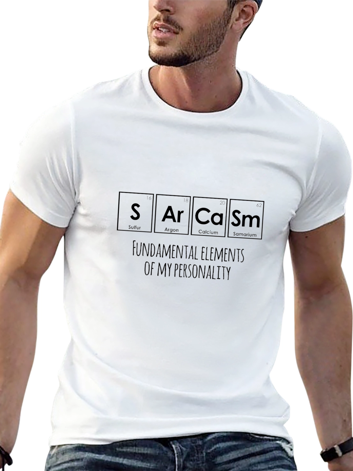 Black Sarcasm T-Shirt - Funny Periodic Table Tee view 13