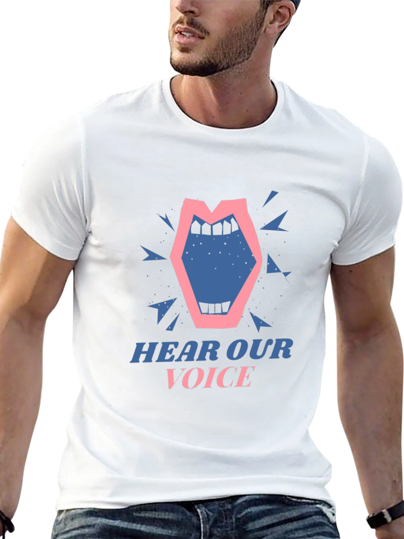 Black Hear Our Voice Graphic Tee - Unisex Black T-Shirt view 13