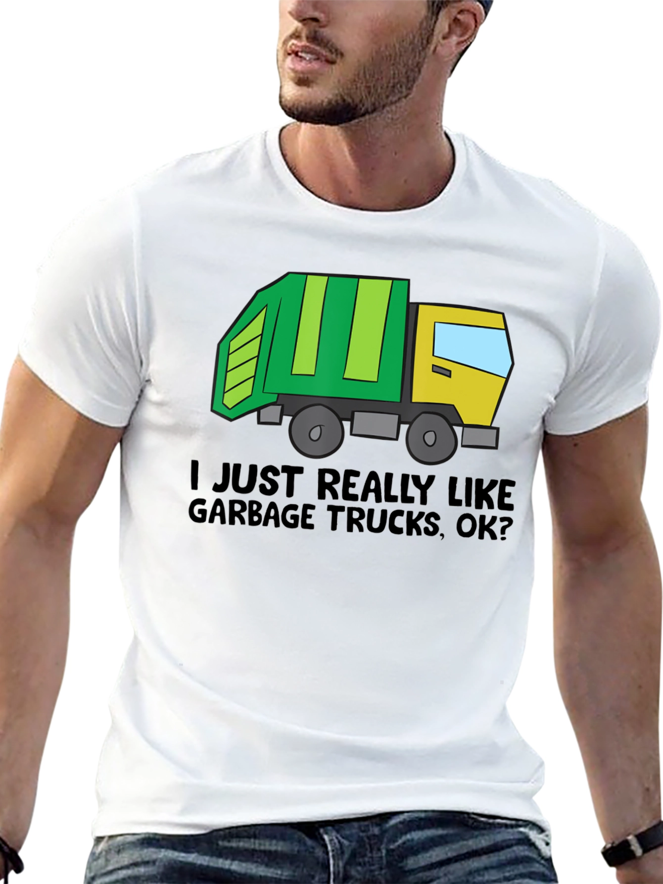 Black Garbage Truck Lover T-Shirt view 13