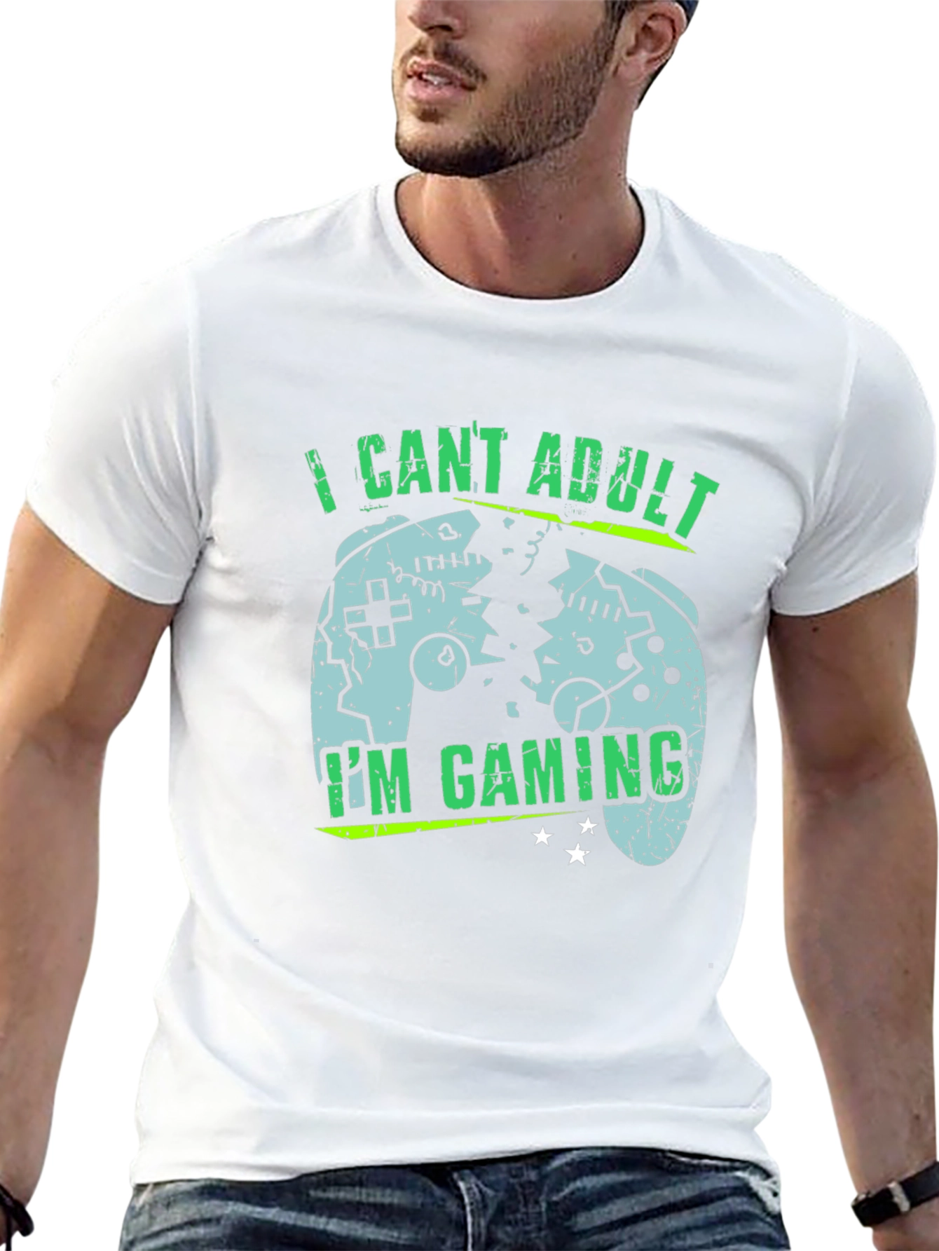 Black I Can't Adult I'm Gaming T-Shirt view 13