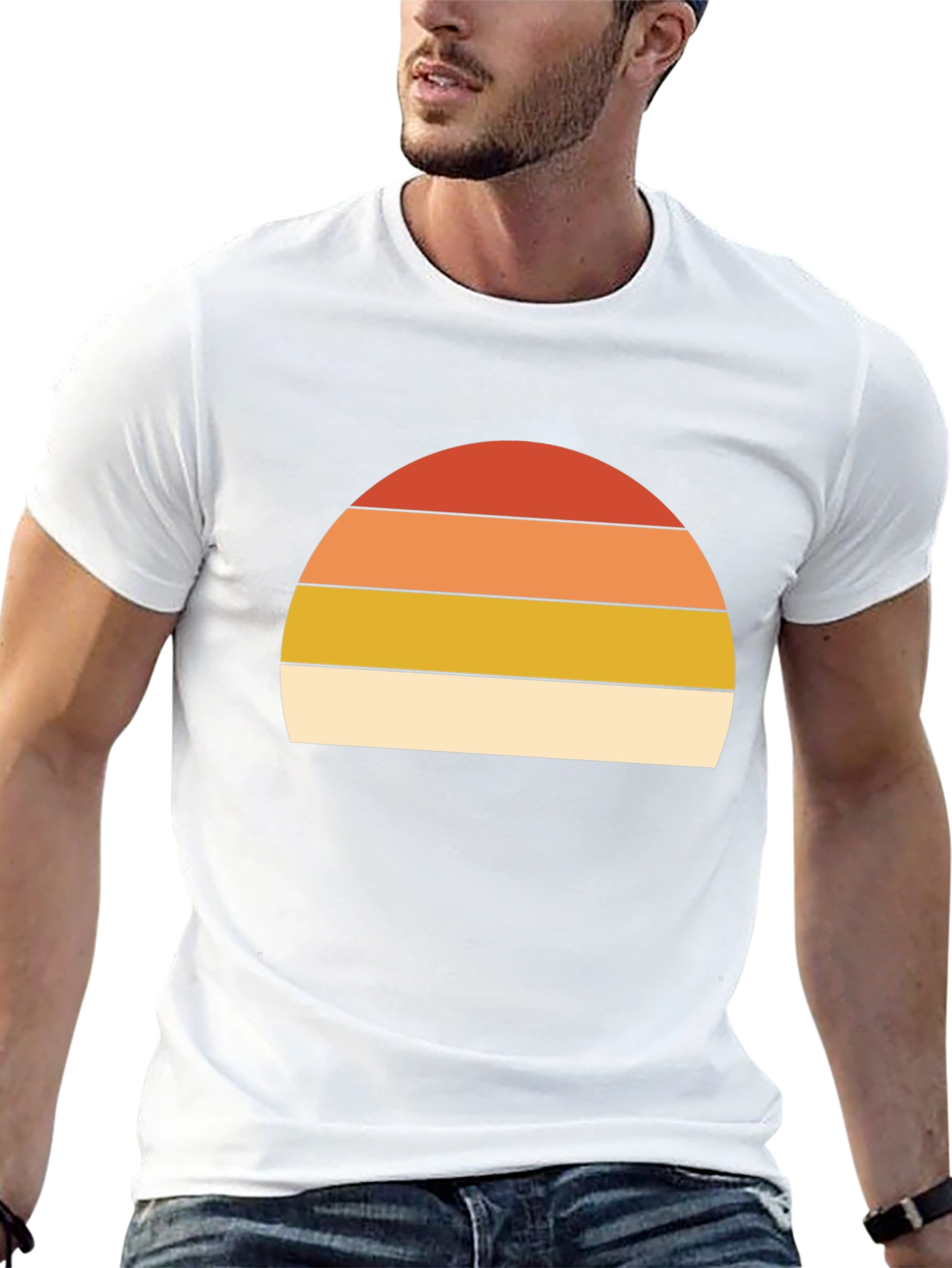 Black Retro Sunset Graphic T-Shirt - Short Sleeve view 13