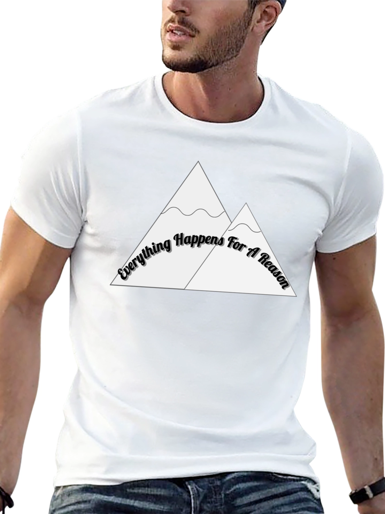 Black Everything Happens For A Reason Black T-Shirt view 13