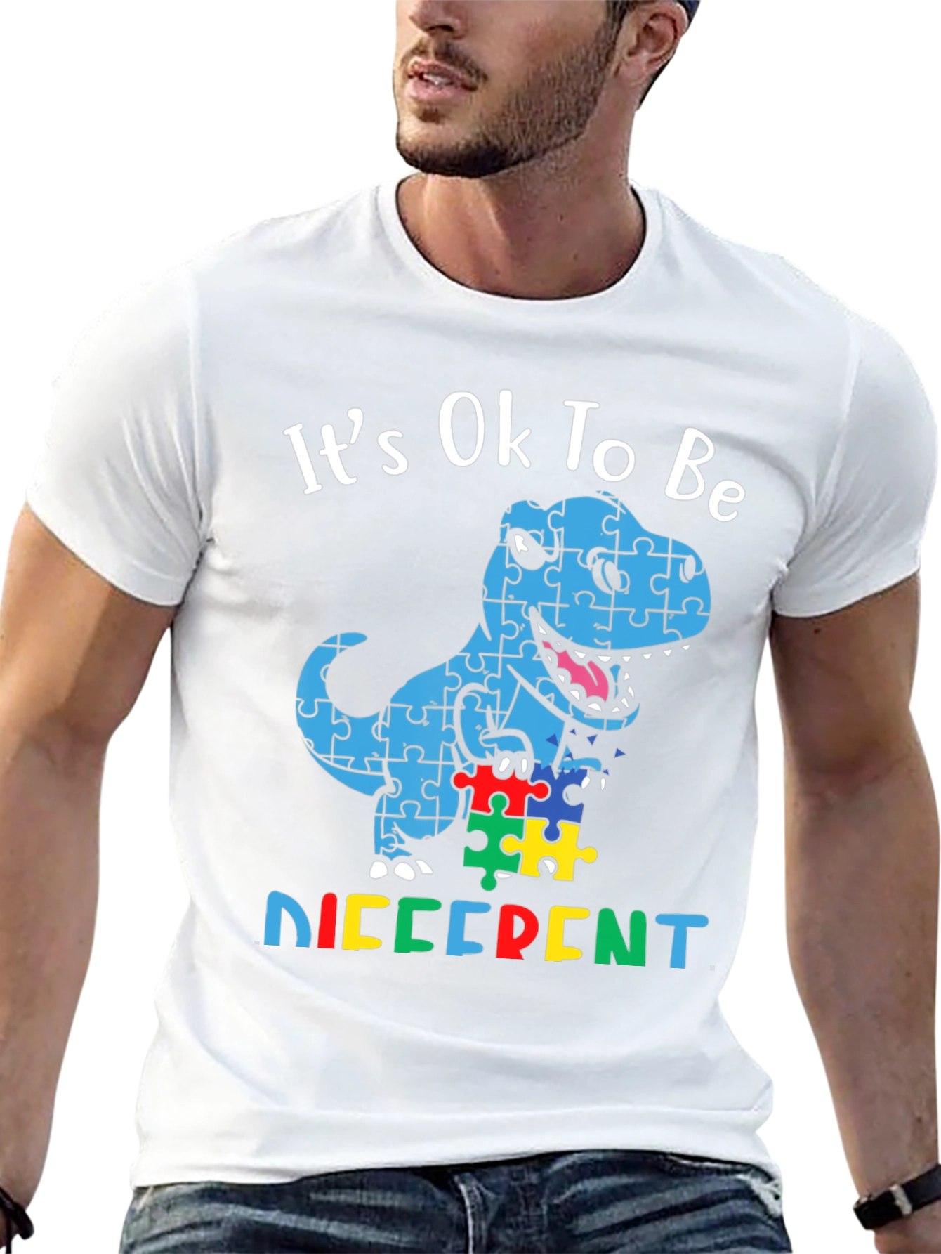 Autism Awareness Dinosaur Puzzle T-Shirt - 13