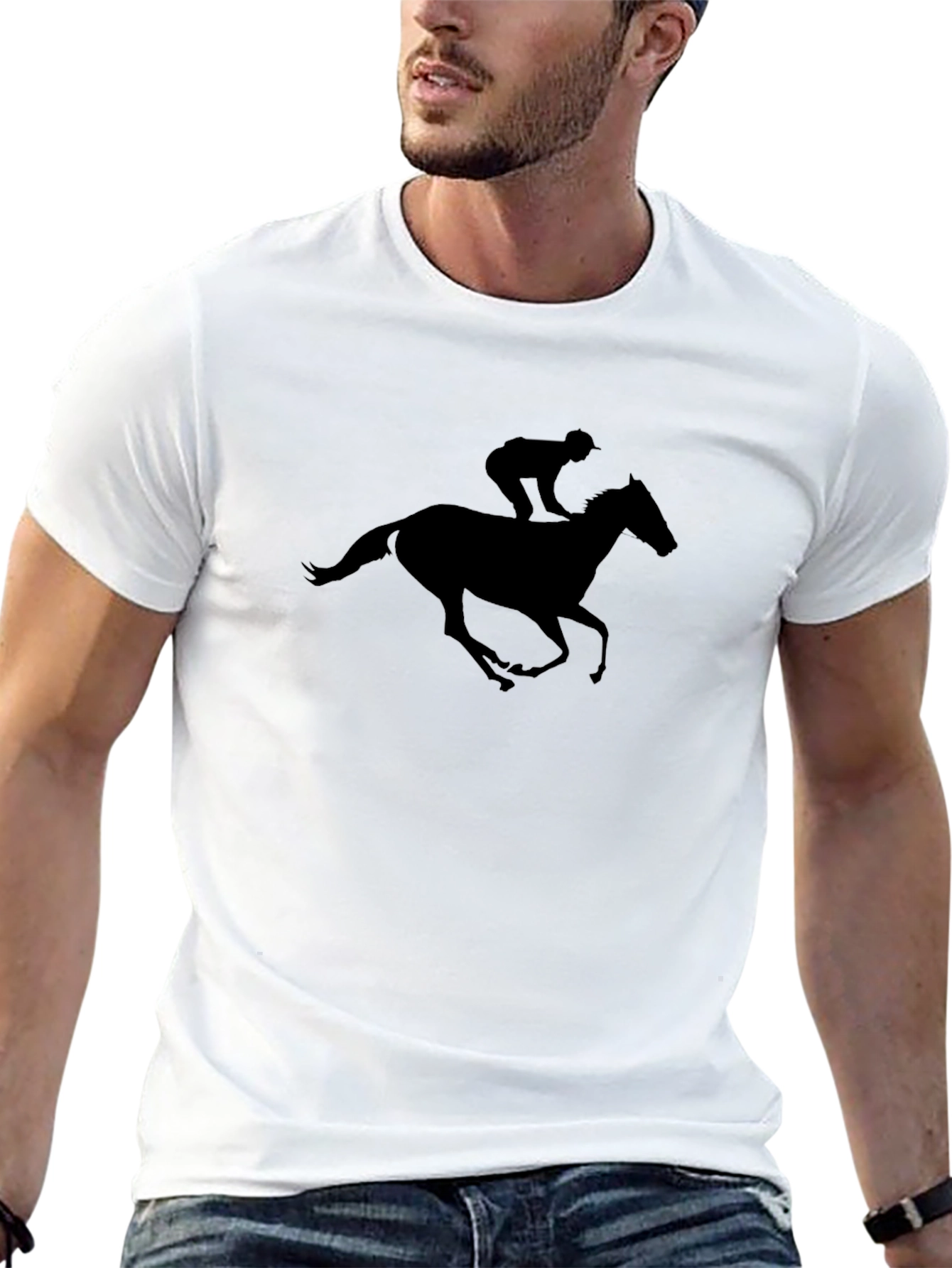 Black Black Horse Jockey Graphic Tee view 13