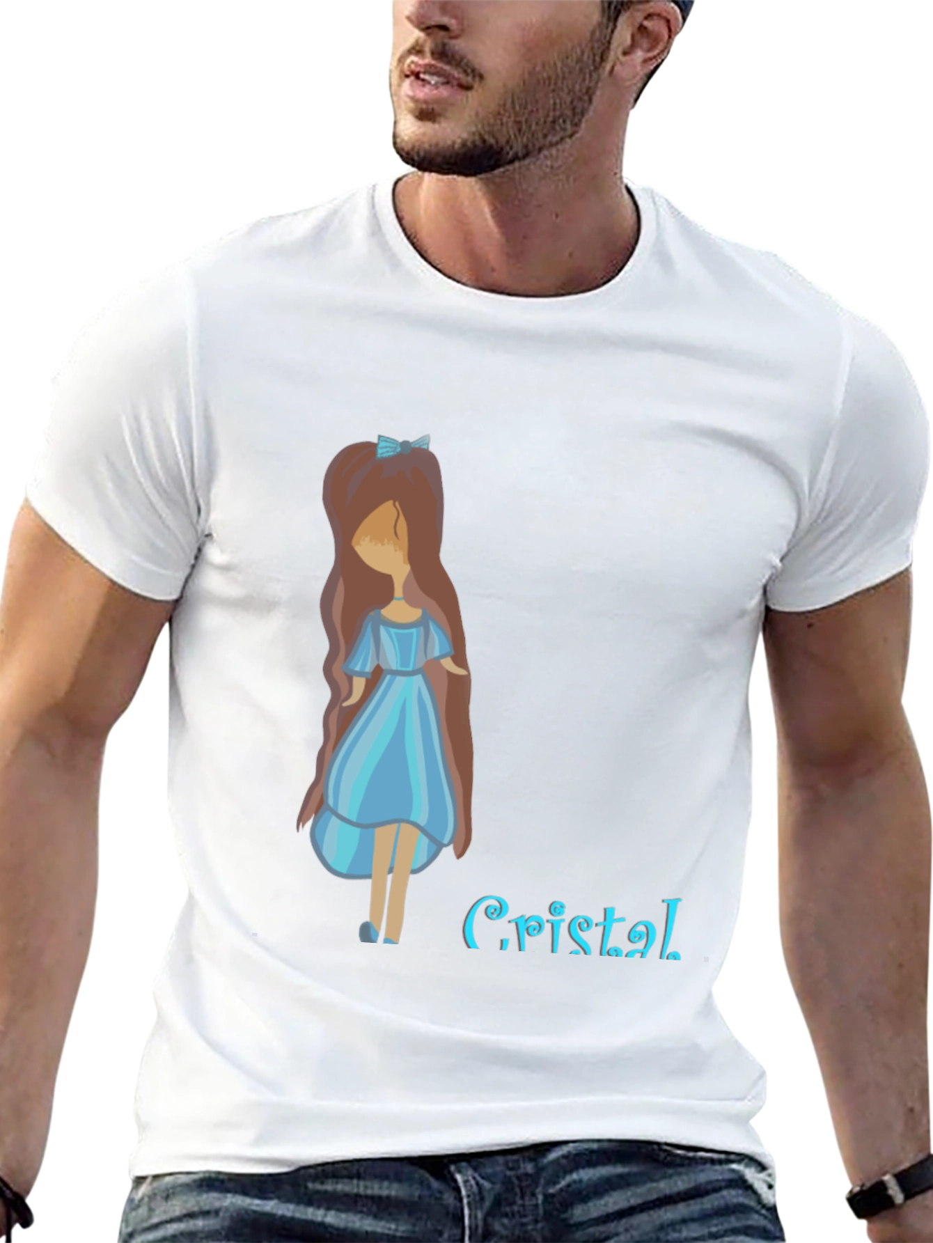 Black Girl with Blue Dress T-Shirt view 13