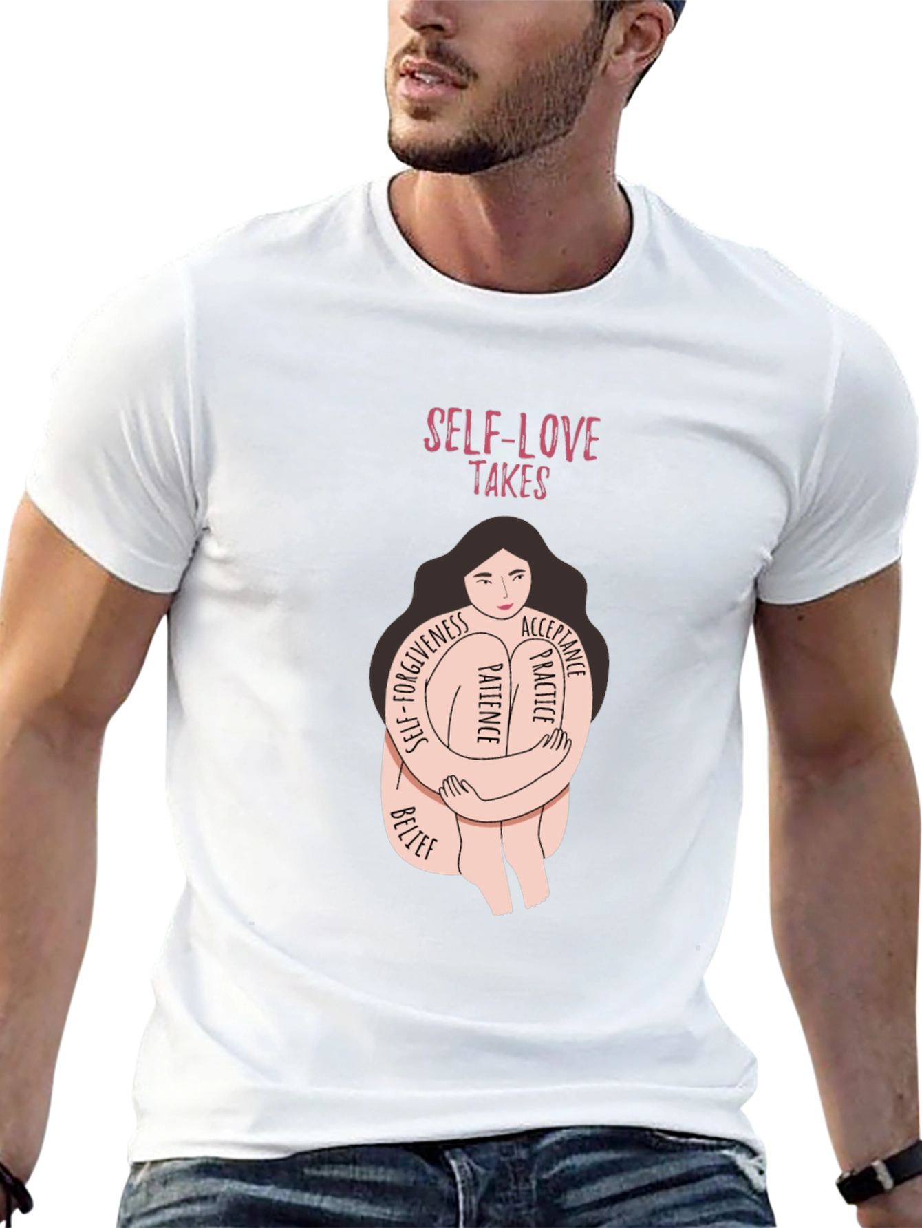 Black Self-Love Takes T-Shirt - Embrace Patience & Acceptance view 13