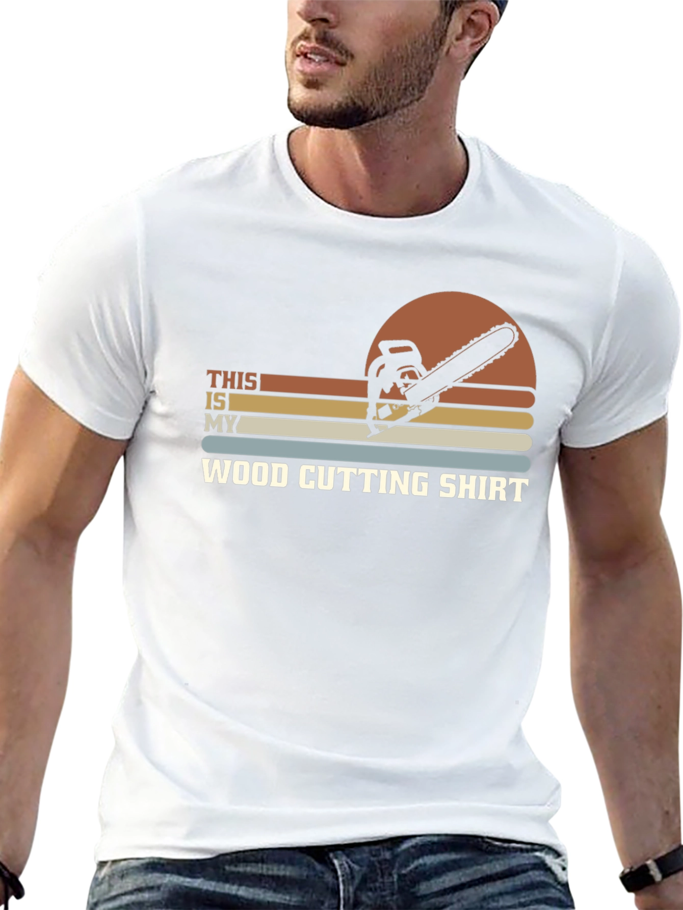 Black Wood Cutting Shirt - Chainsaw Graphic Tee view 13