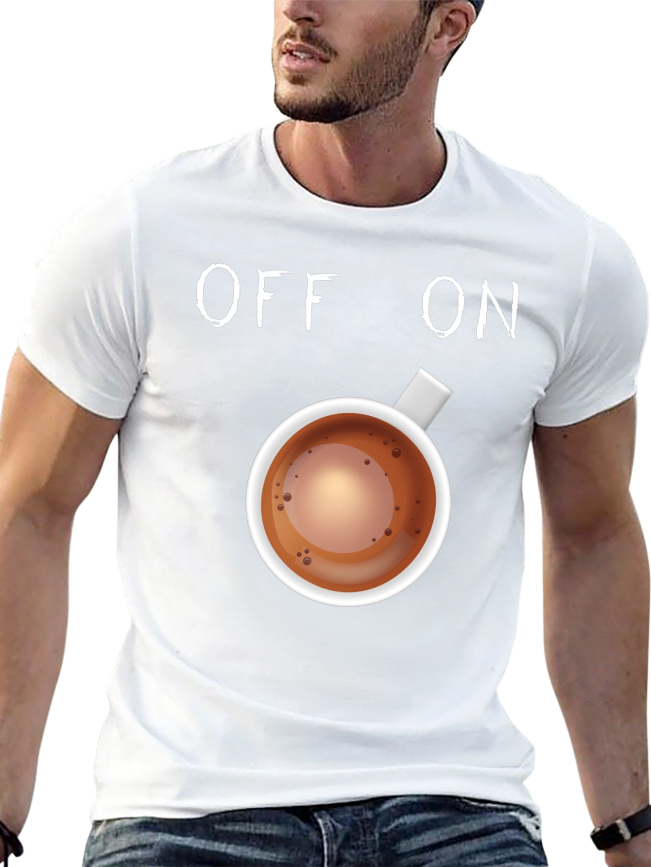 Black Coffee Lover T-Shirt: Off-On Caffeine Mode view 13