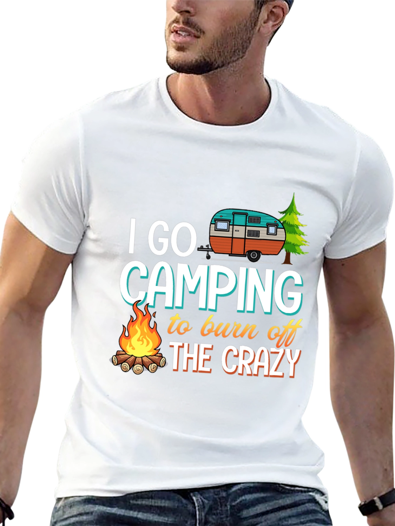 Black Camping Crazy Burn Off T-Shirt view 13