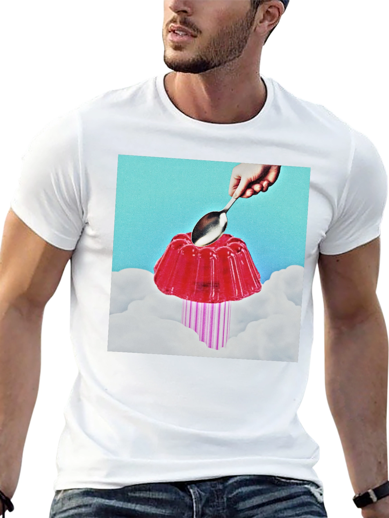 Black Surreal Jelly Dessert T-Shirt view 13