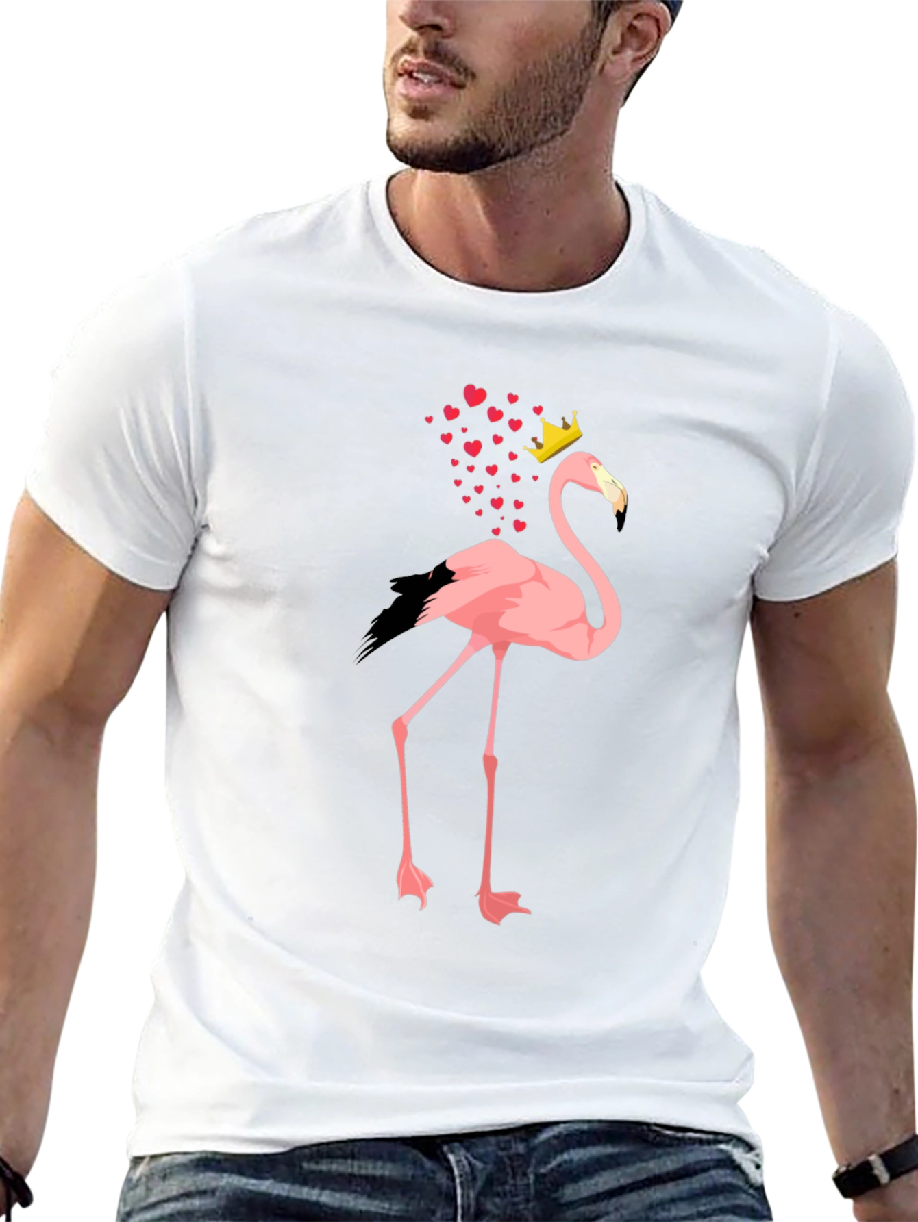 Black Flamingo King T-Shirt - Men's Black Tee view 13