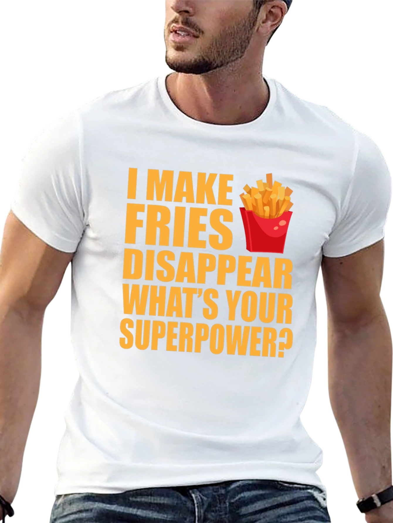 Black Fries Superpower T-Shirt view 13