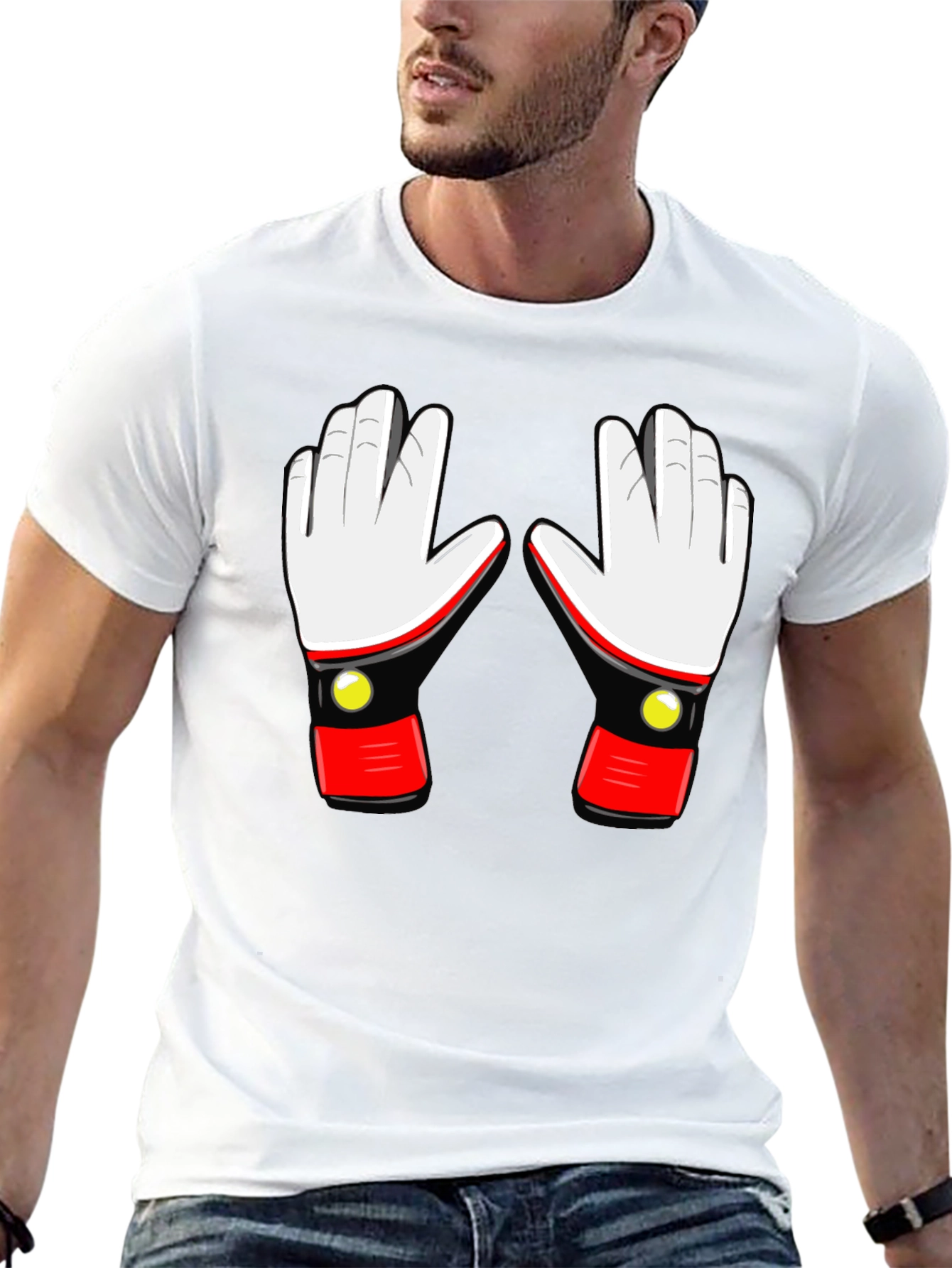 Black Retro Robot Glove Graphic T-Shirt view 13