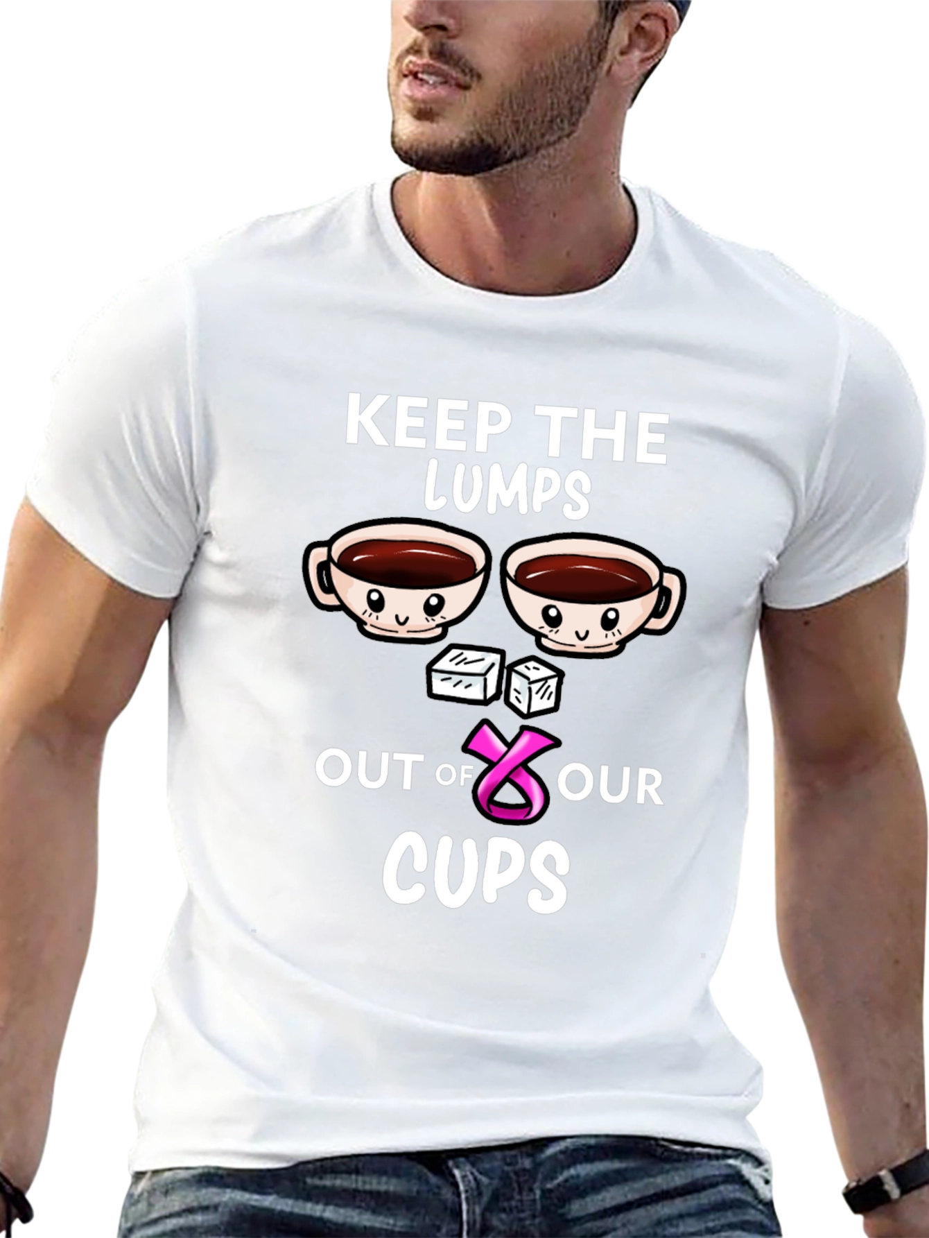 Black Keep the Lumps Out of Our Cups Breast Cancer Awareness T-Shirt view 13