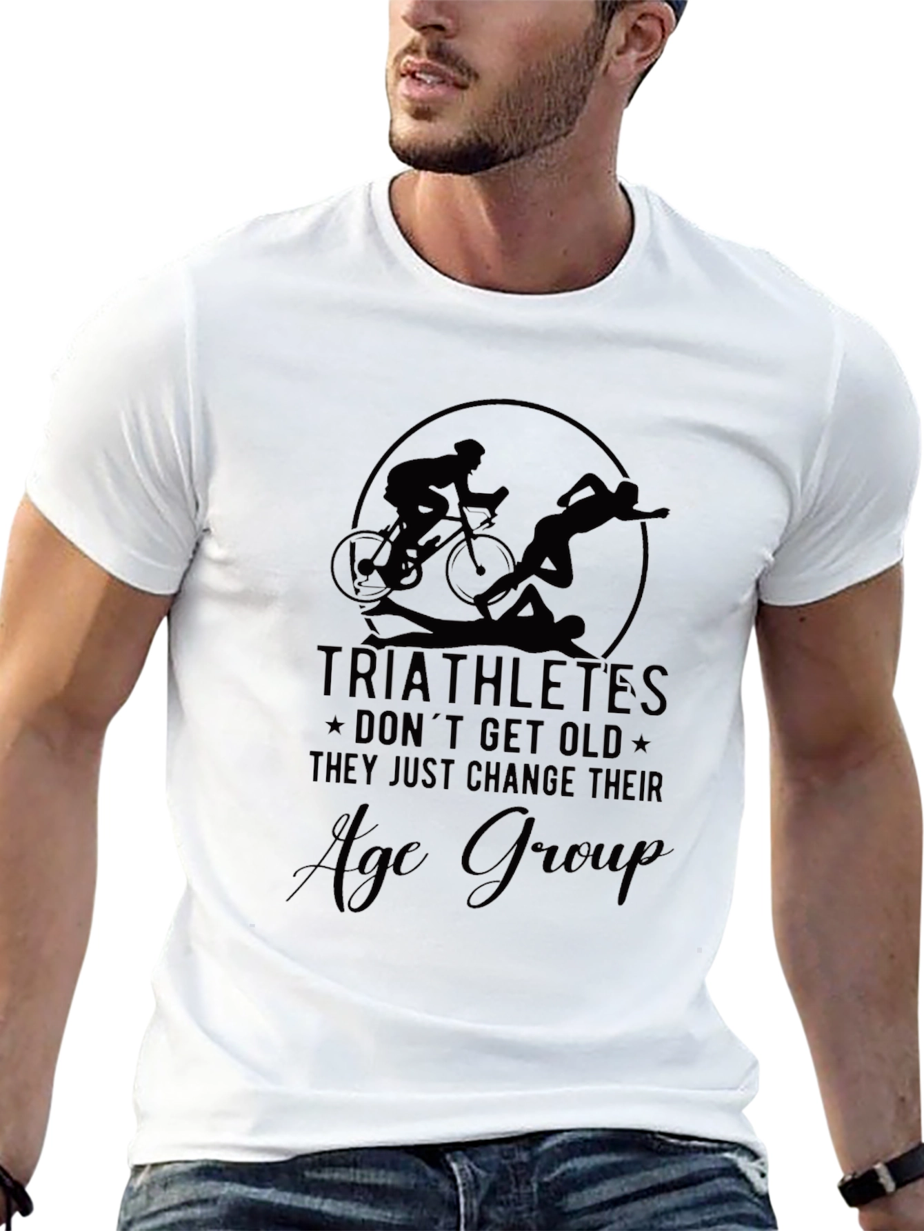 Black Triathlete Age Group T-Shirt view 13