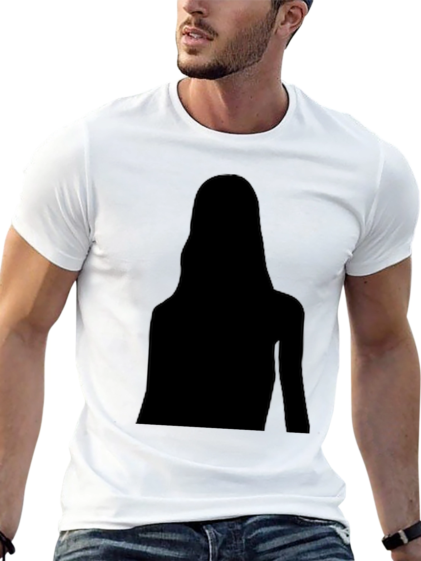 Black Silhouette Graphic Tee - Modern Style, Soft Fabric view 13