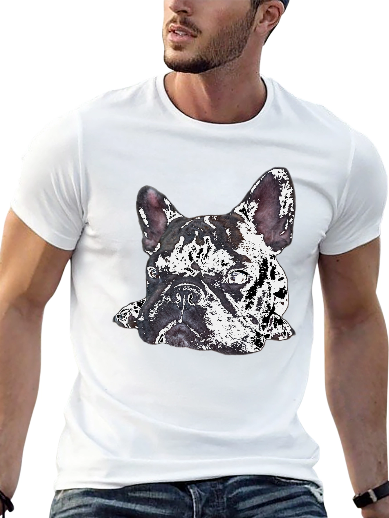 Black Dog Graphic Print Crew Neck T-Shirt view 13