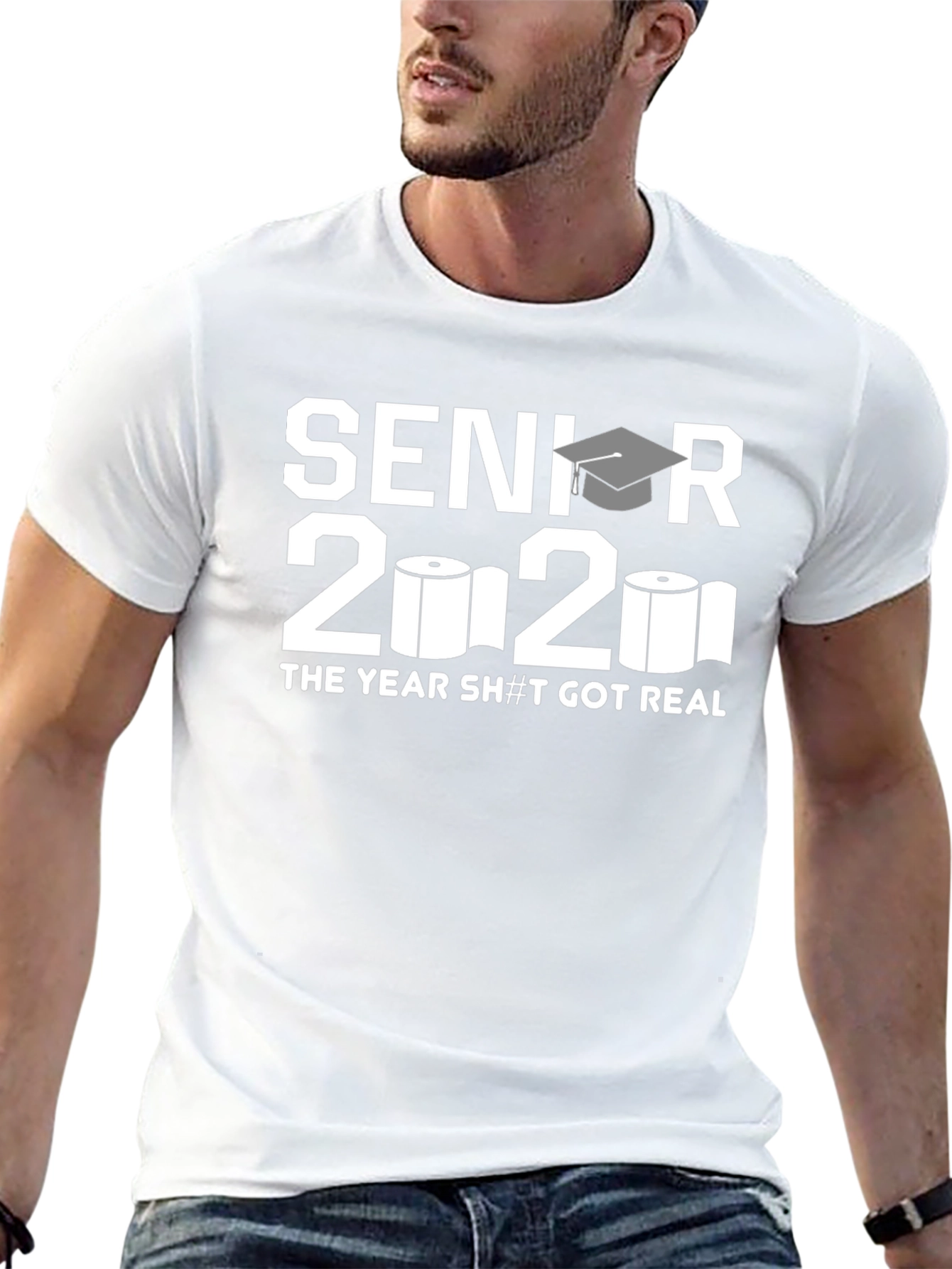 Black Senior 2020 Toilet Paper Black T-Shirt view 13