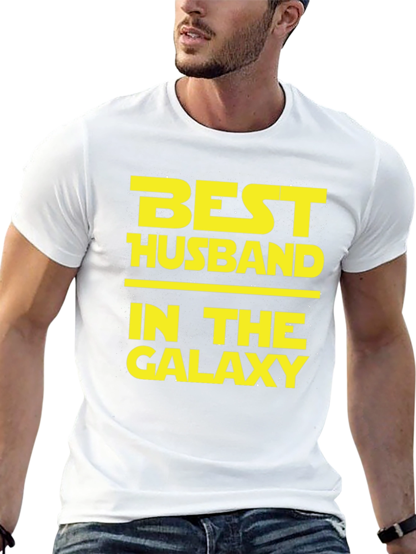Black Best Husband in the Galaxy T-Shirt view 13